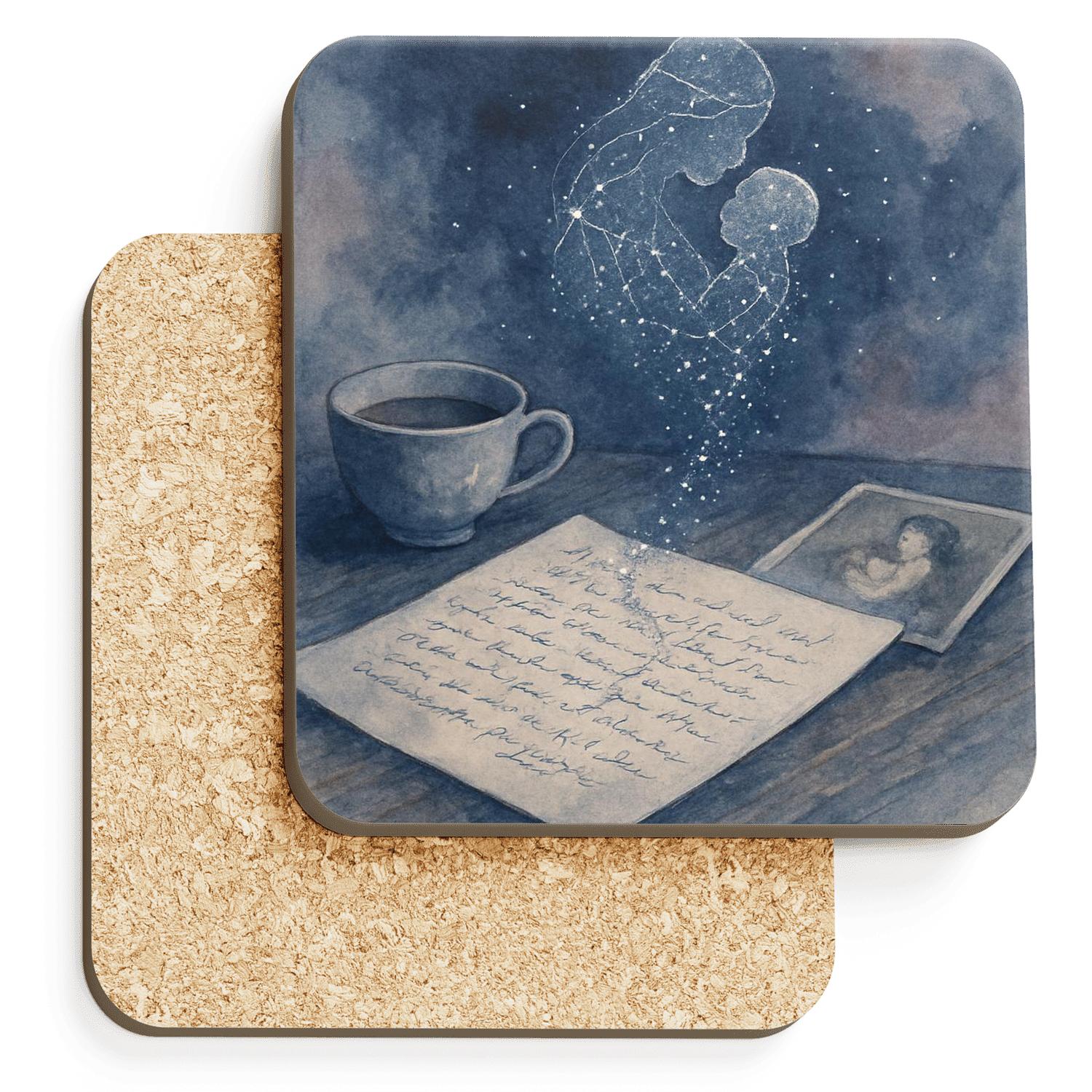 The Ink Of Her Heart: A Letter Written In Starlight custom engraved coasters