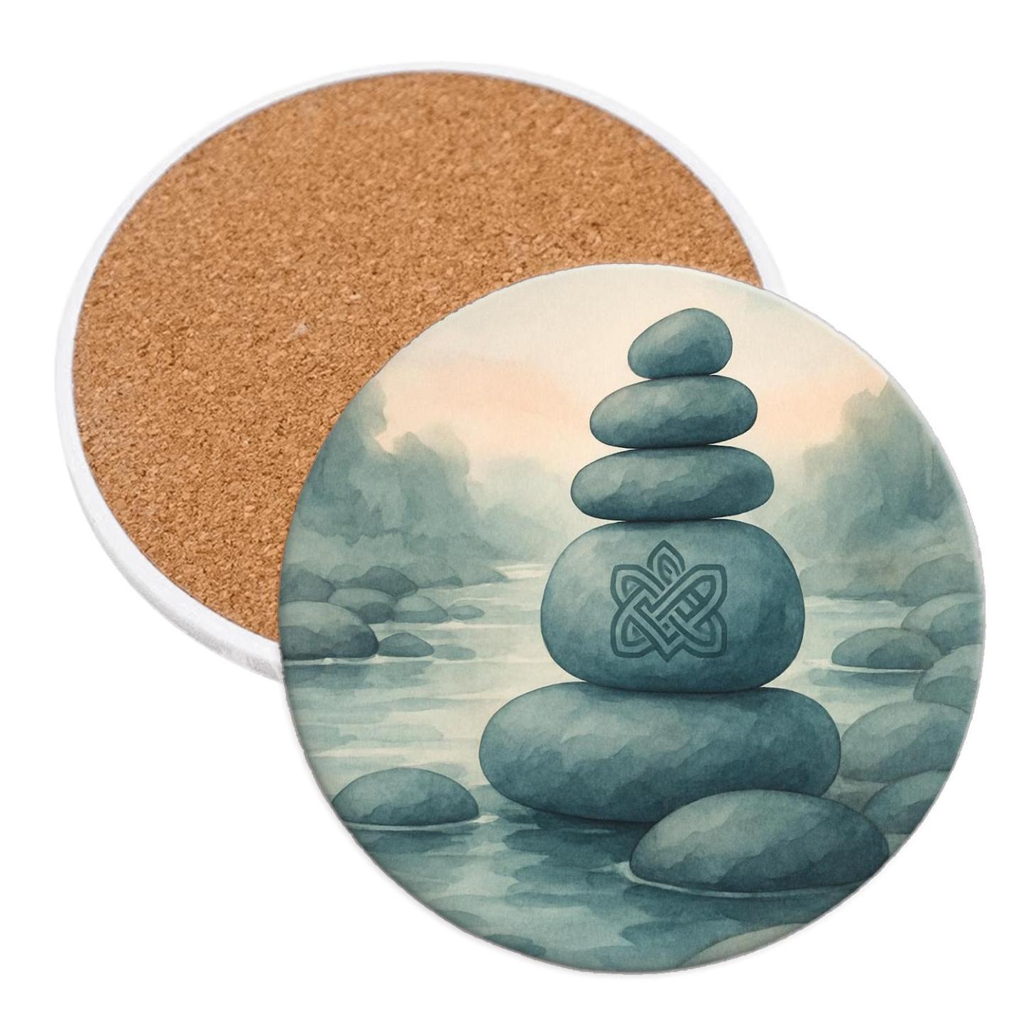 Covenant Of The River Stone cork coaster sets