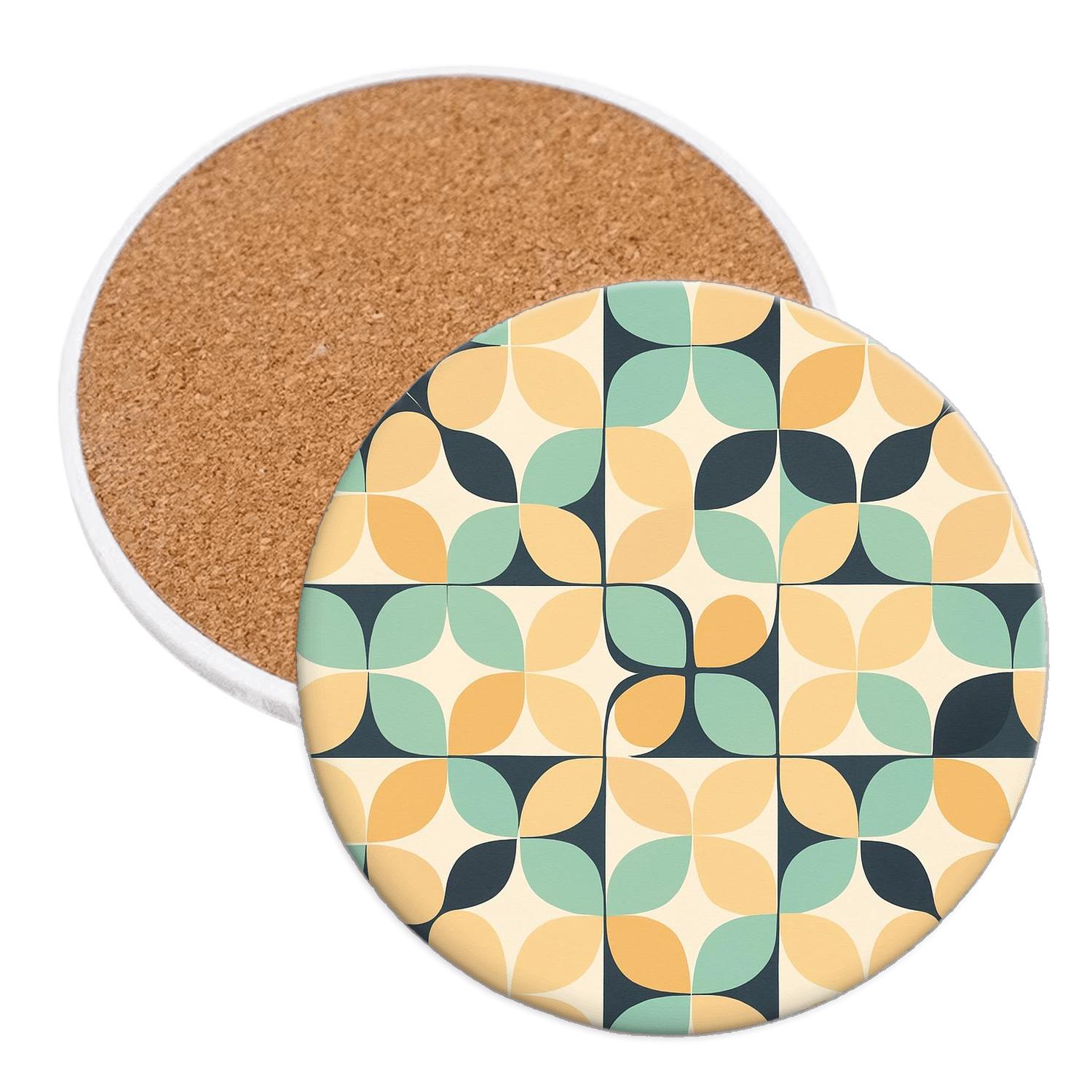 Solar Wind Petal Grid decorative beverage coasters