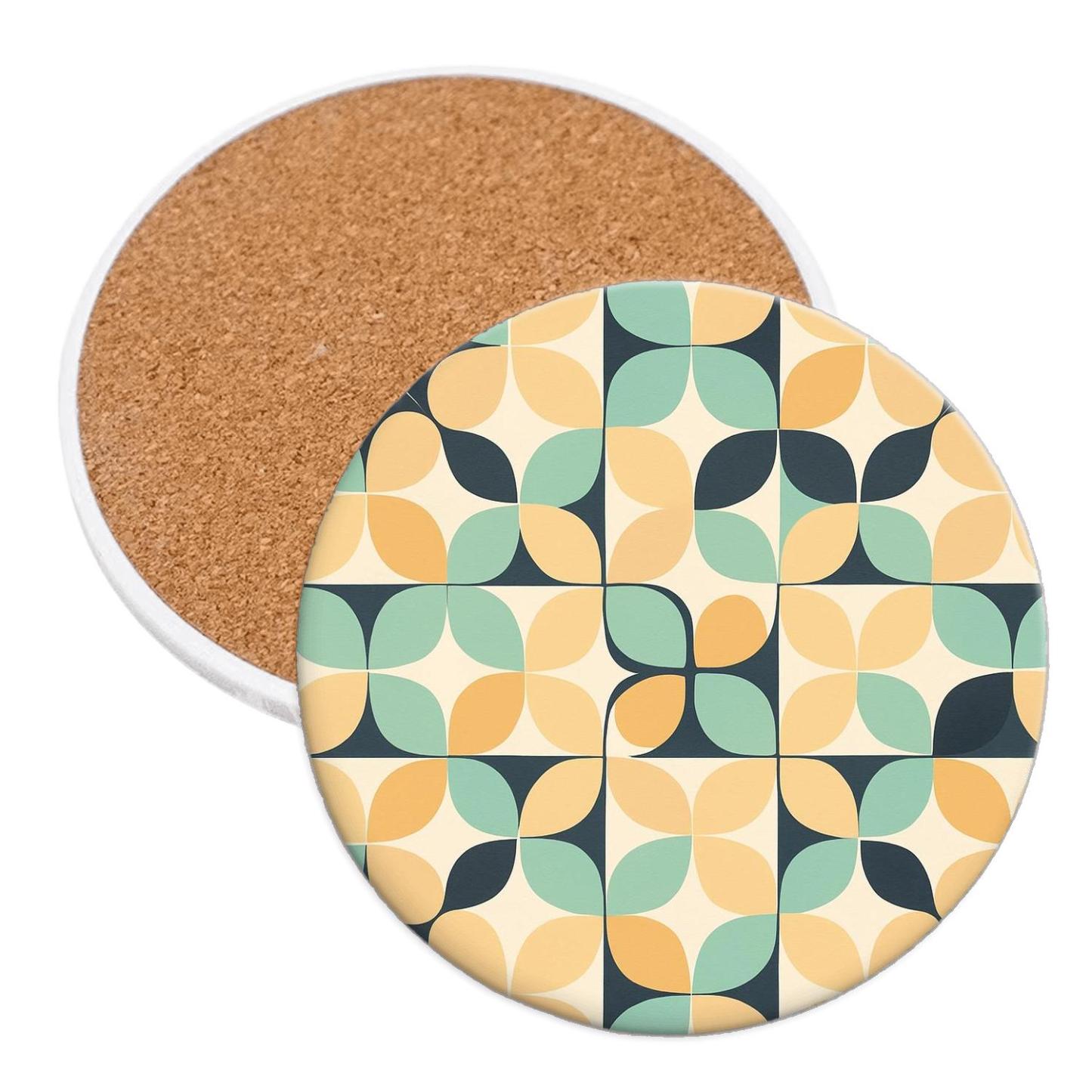 Solar Wind Petal Grid decorative beverage coasters