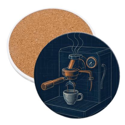 Night Shift Espresso Blueprint personalized drink coasters