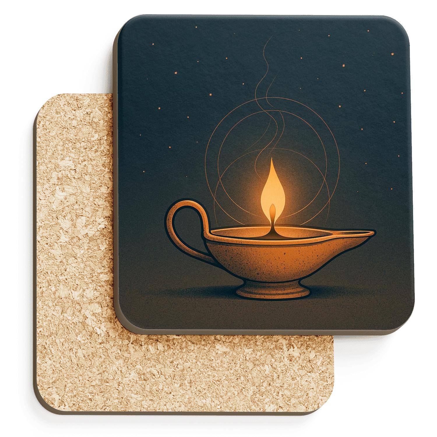 Lamp Of Quiet Mercy personalized drink coasters