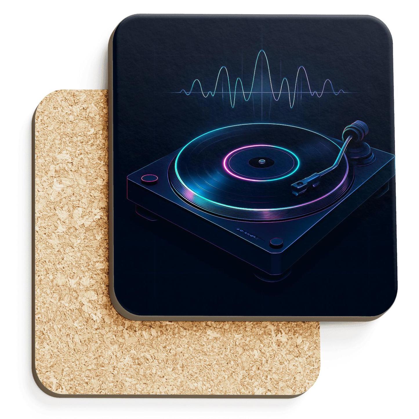 Midnight Turntable Hologram coasters for home decor