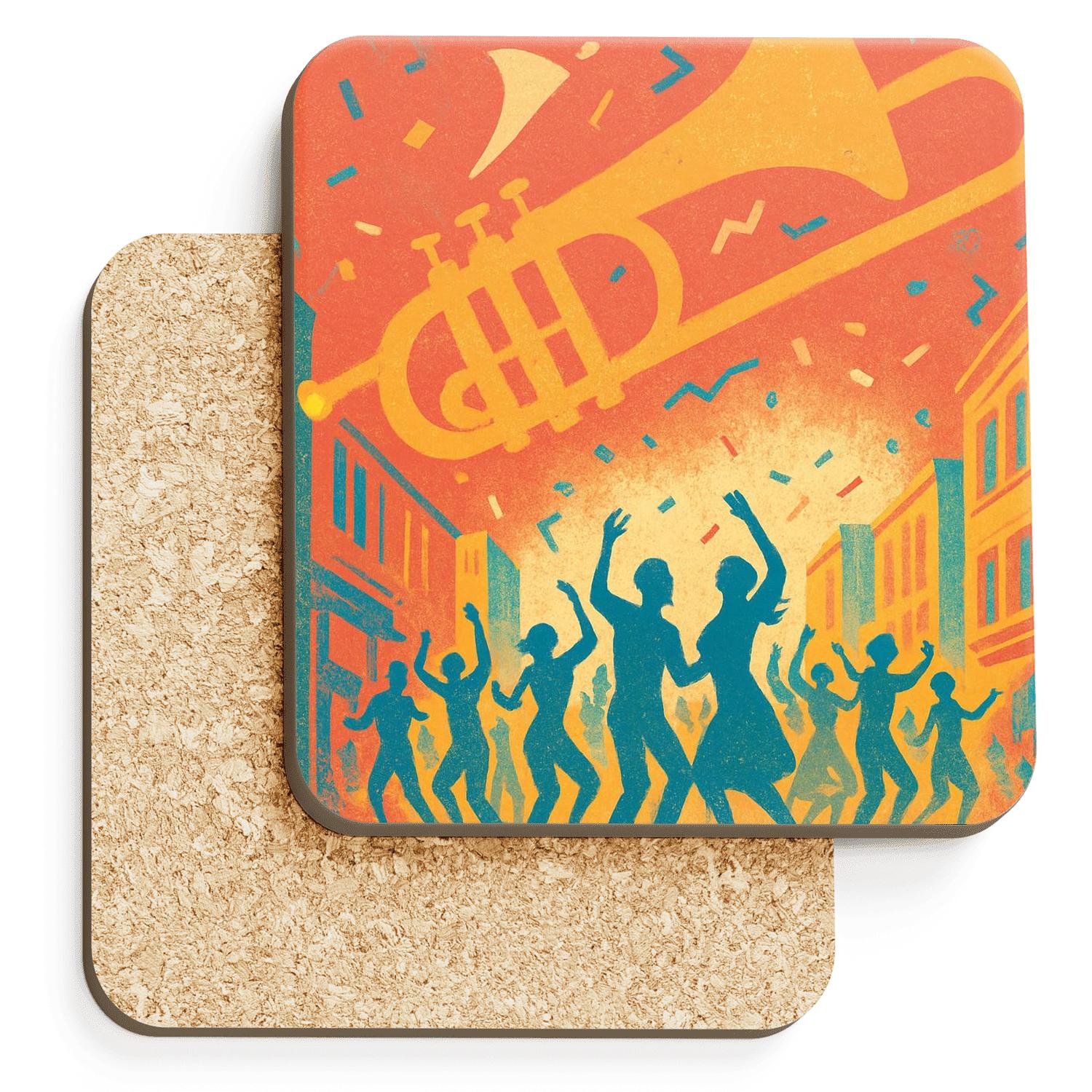 Carnival Brass Street Poster decorative beverage coasters