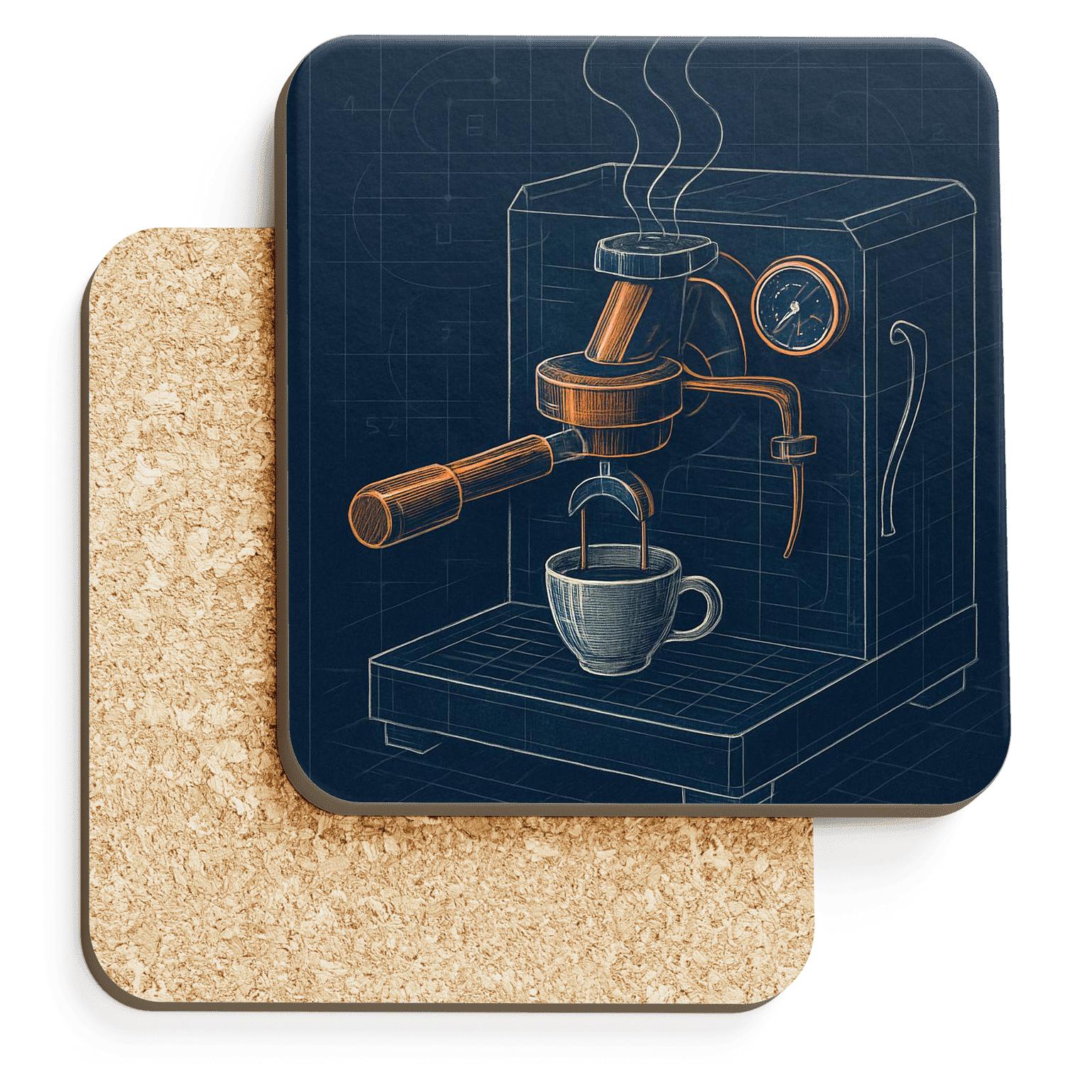 Night Shift Espresso Blueprint absorbent drink coasters