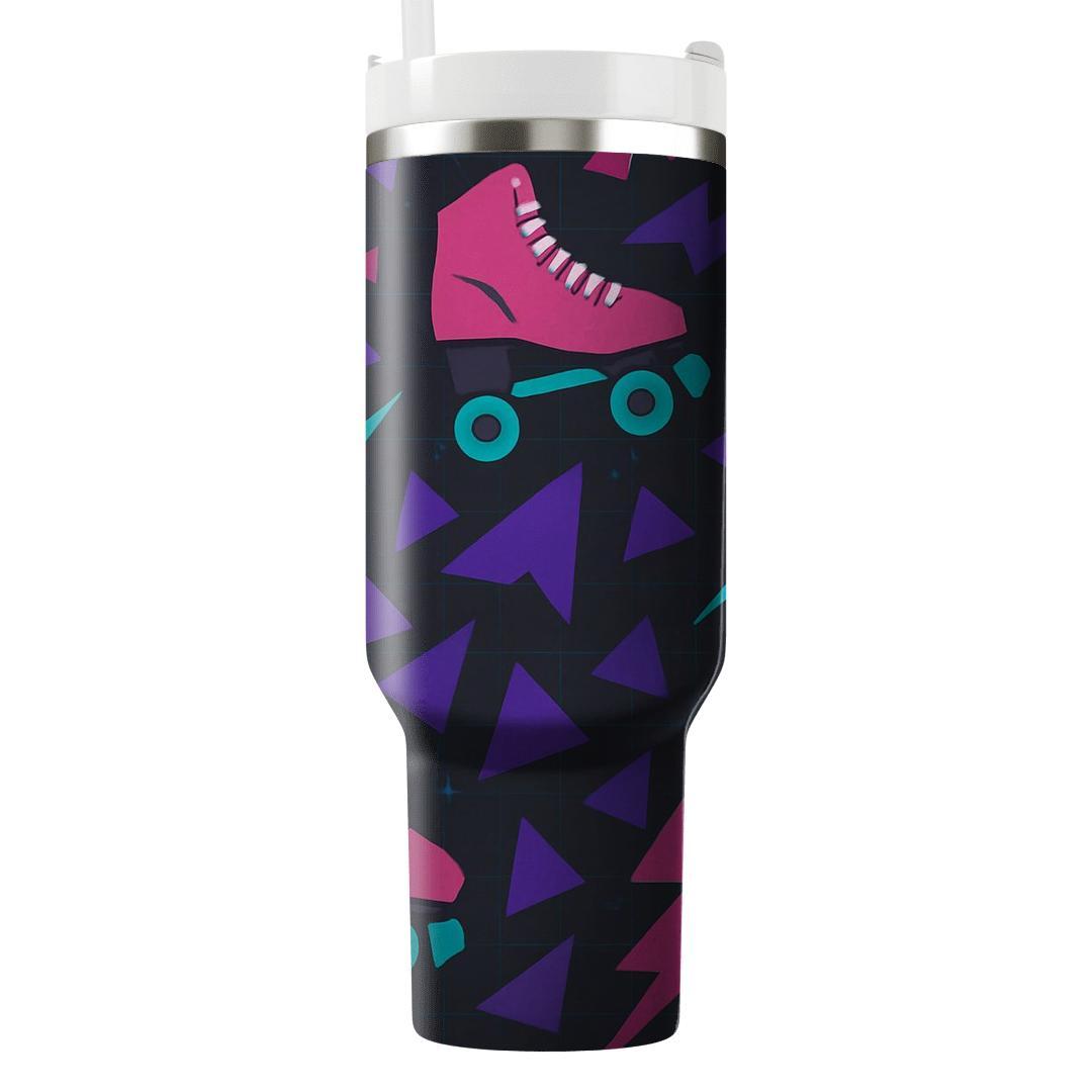 Roller Rink Neon Geometry travel tumblers