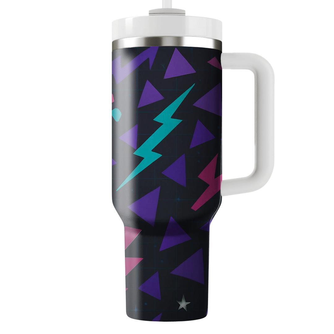 Roller Rink Neon Geometry travel tumblers