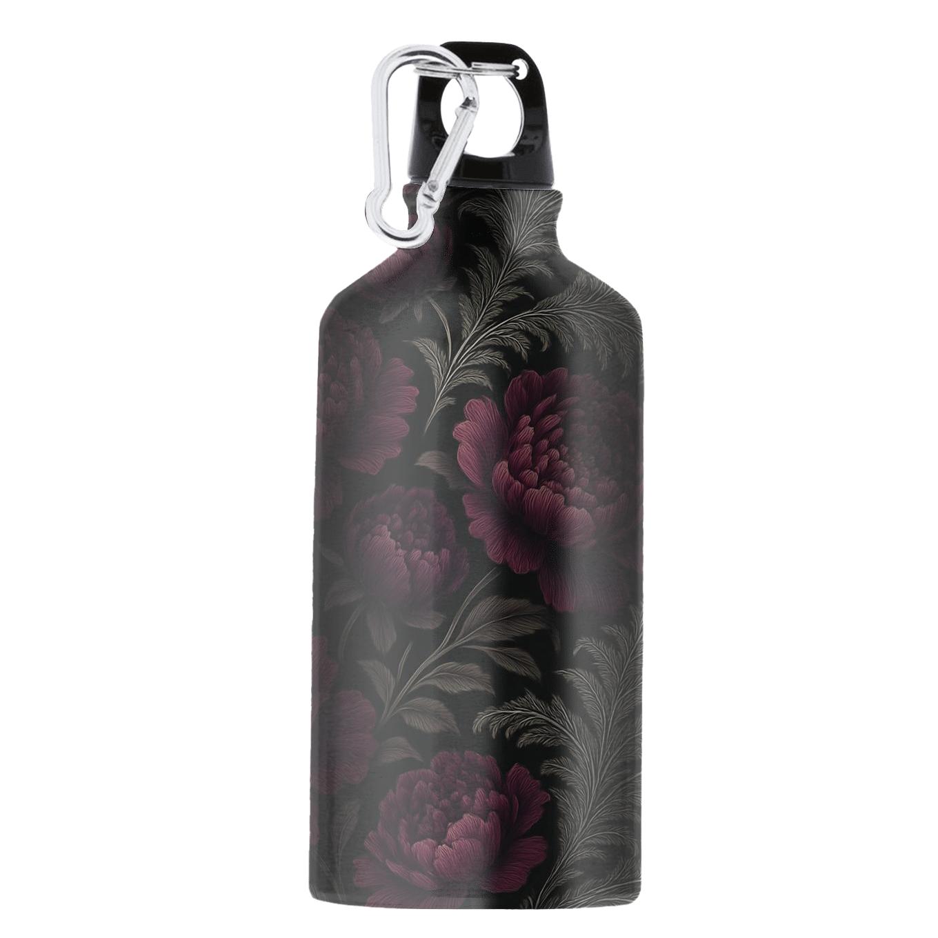 Midnight Peony And Silver Fern Filigree athletic sports bottles