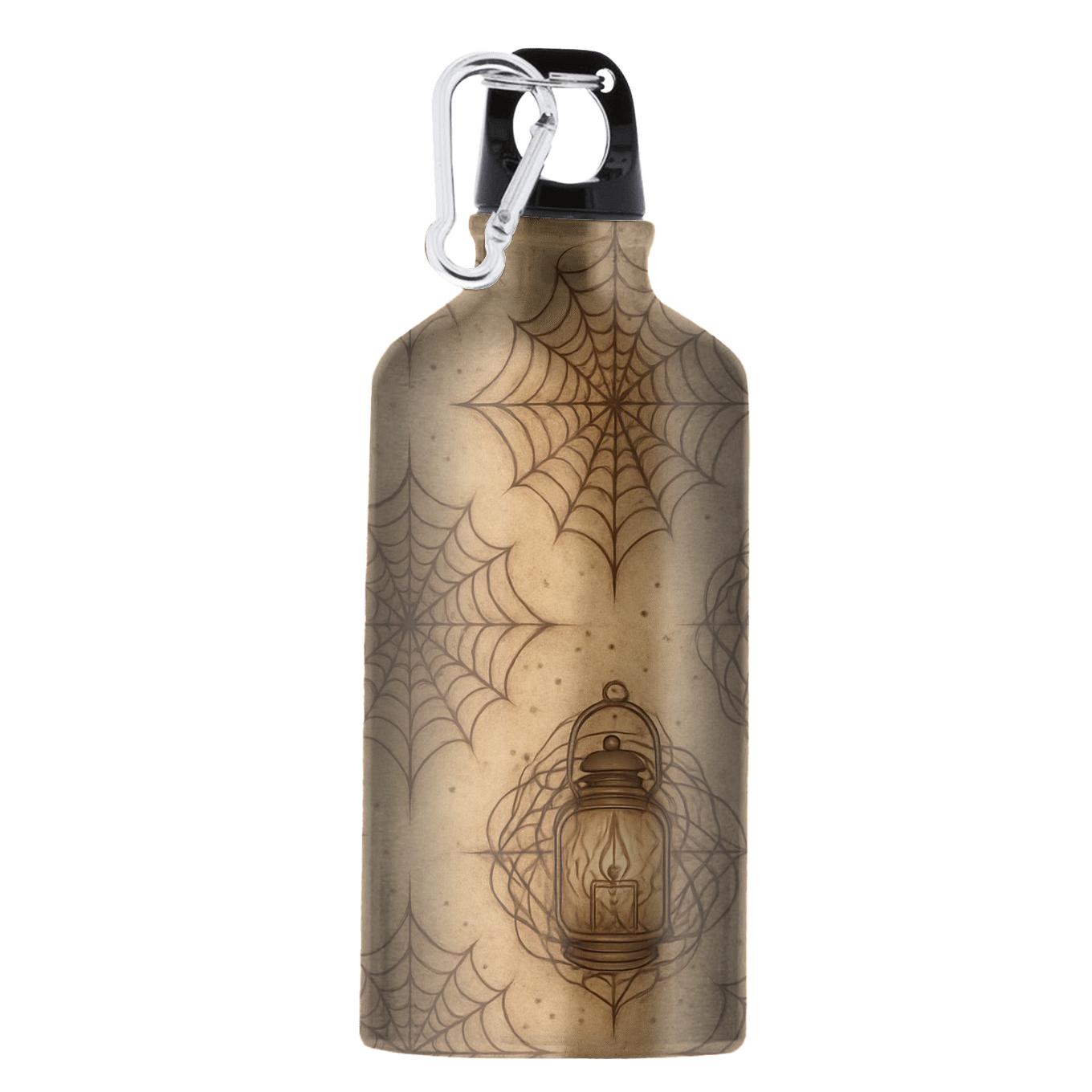 Sepia Parchment Lantern And Cobweb Lattice athletic sports bottles