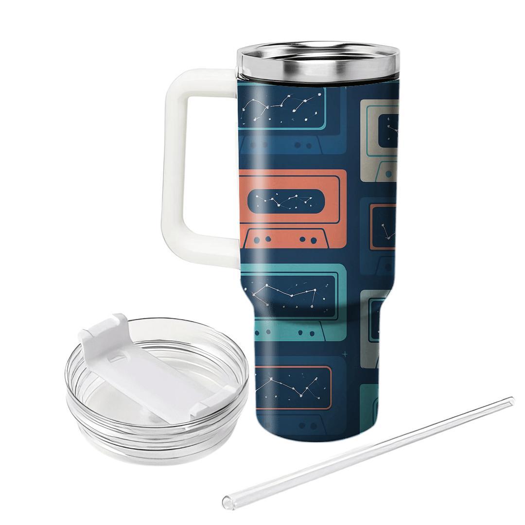 Cassette Constellation Grid tumblers with lids