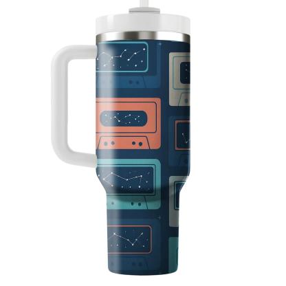 Cassette Constellation Grid tumblers with lids