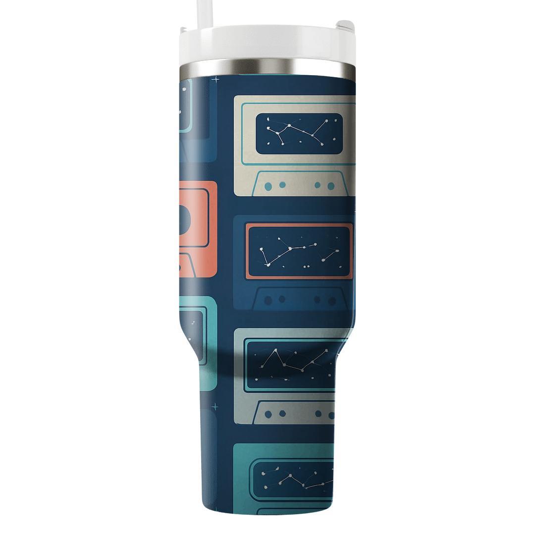 Cassette Constellation Grid tumblers with lids