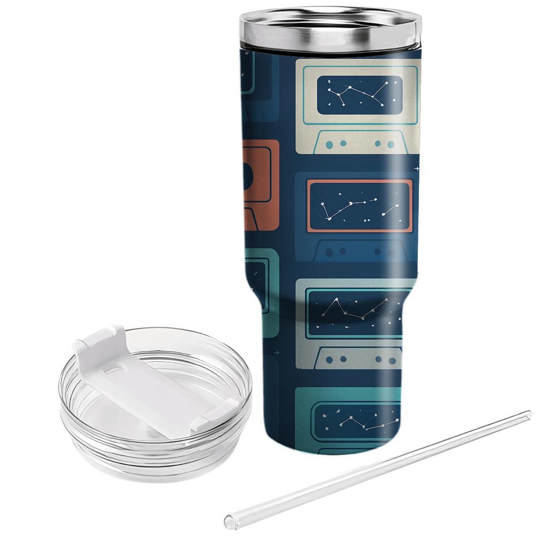 Cassette Constellation Grid tumblers with lids