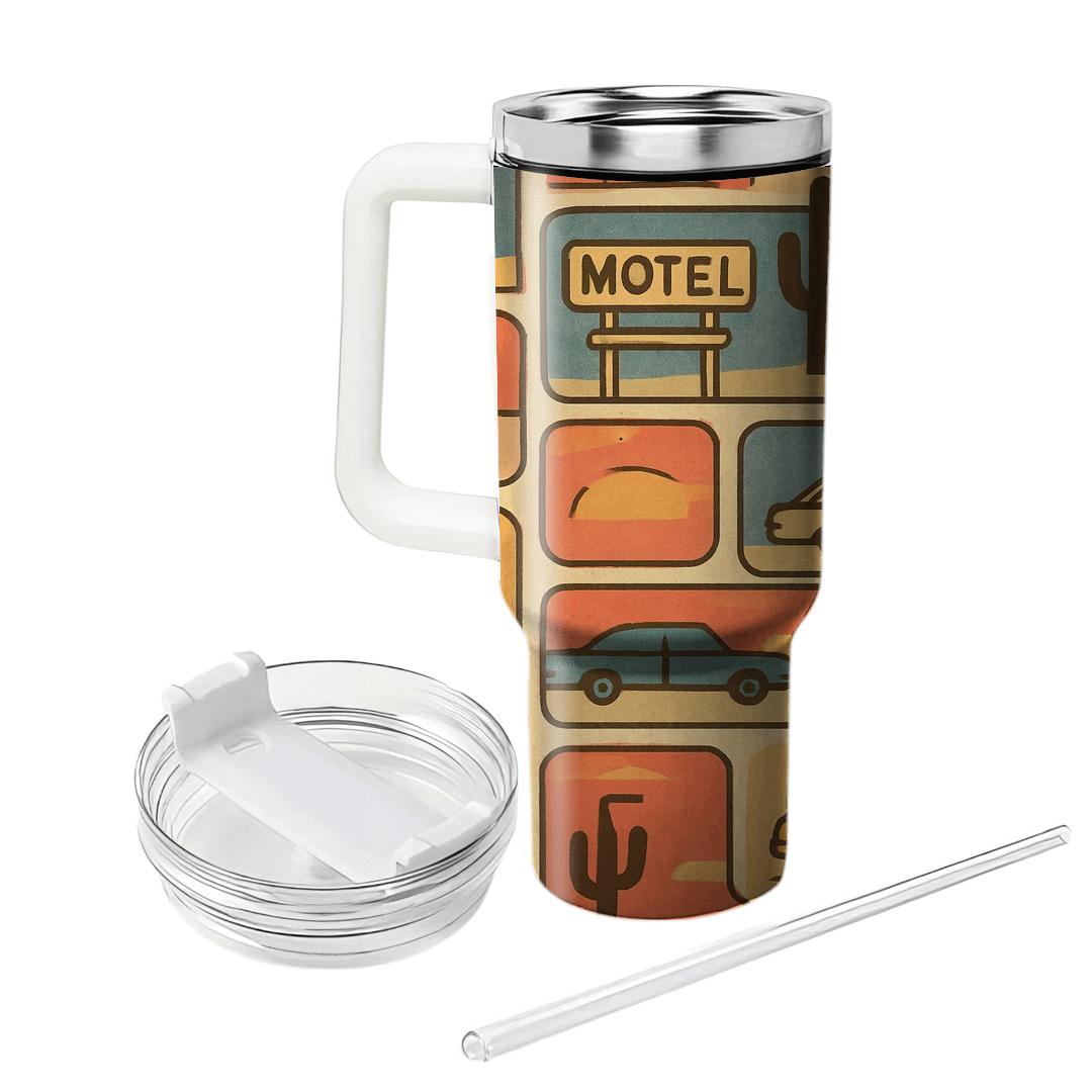 Desert Motel Postcard Blocks unique tumblers