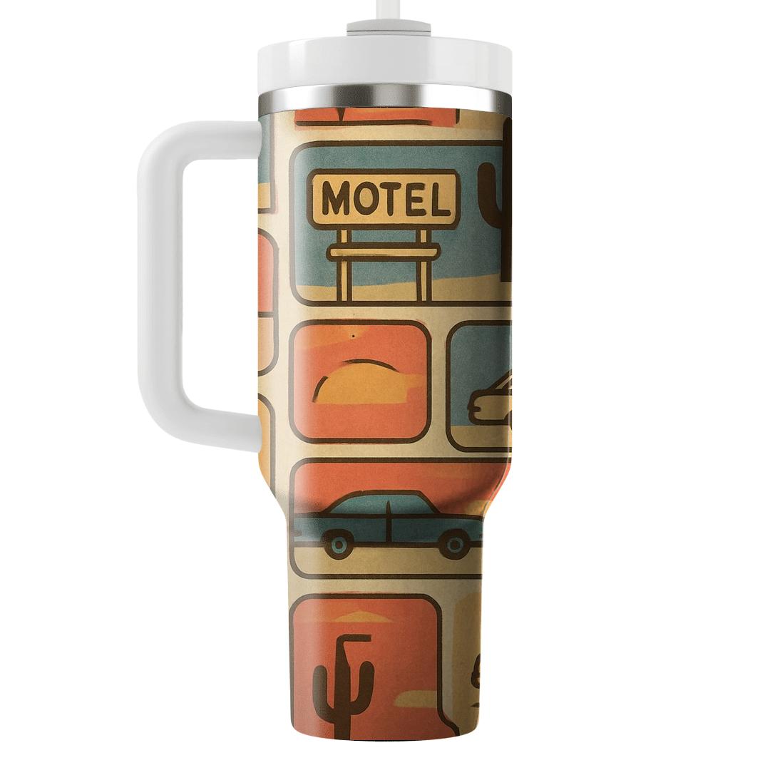 Desert Motel Postcard Blocks unique tumblers