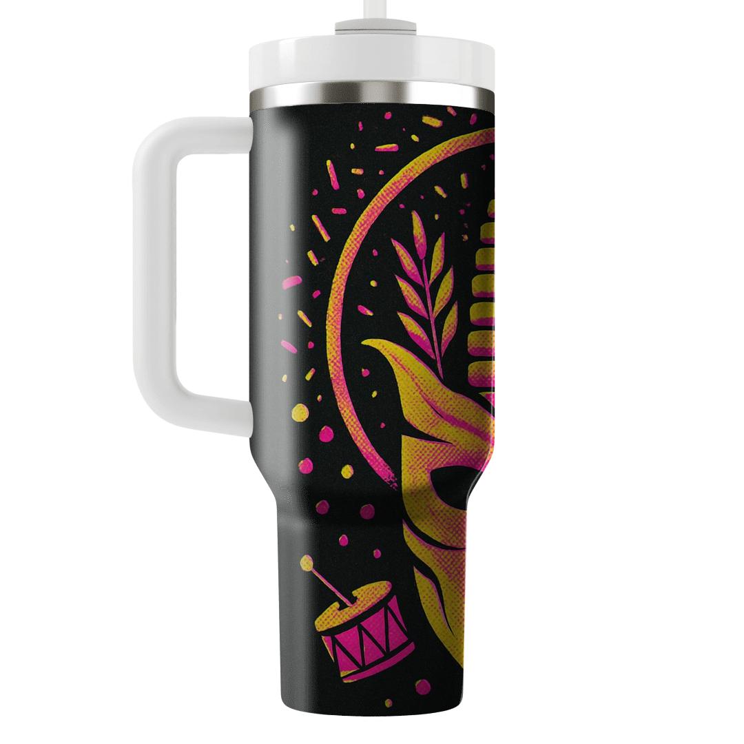 Glitch Harvest Masquerade A Neon Carnival Of Gratitude tumblers with lids