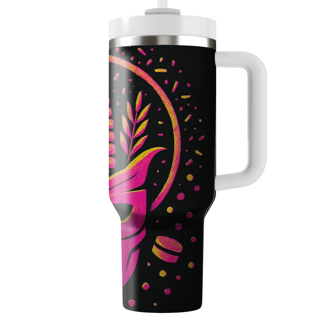 Glitch Harvest Masquerade A Neon Carnival Of Gratitude tumblers with lids