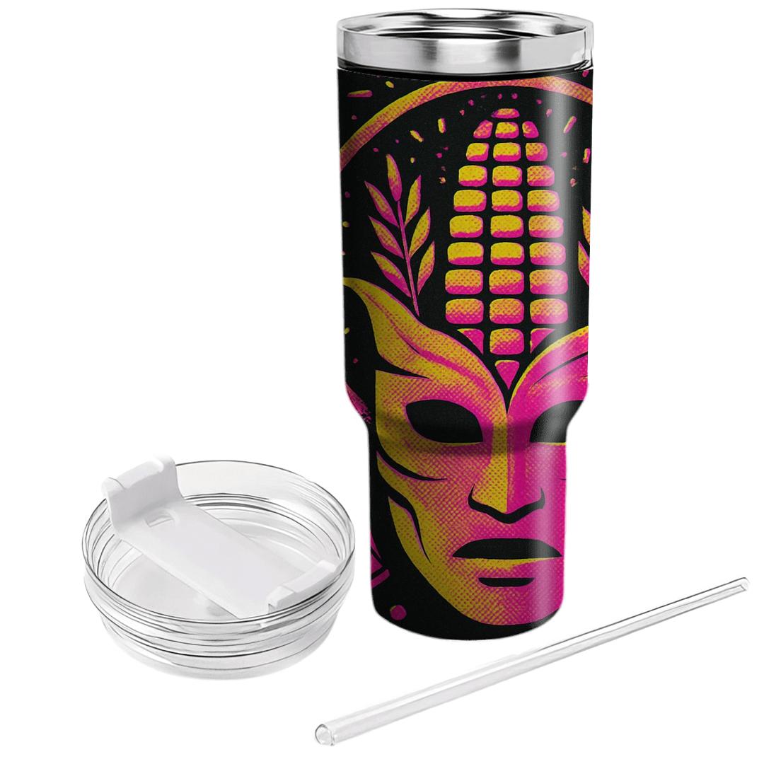 Glitch Harvest Masquerade A Neon Carnival Of Gratitude tumblers with lids