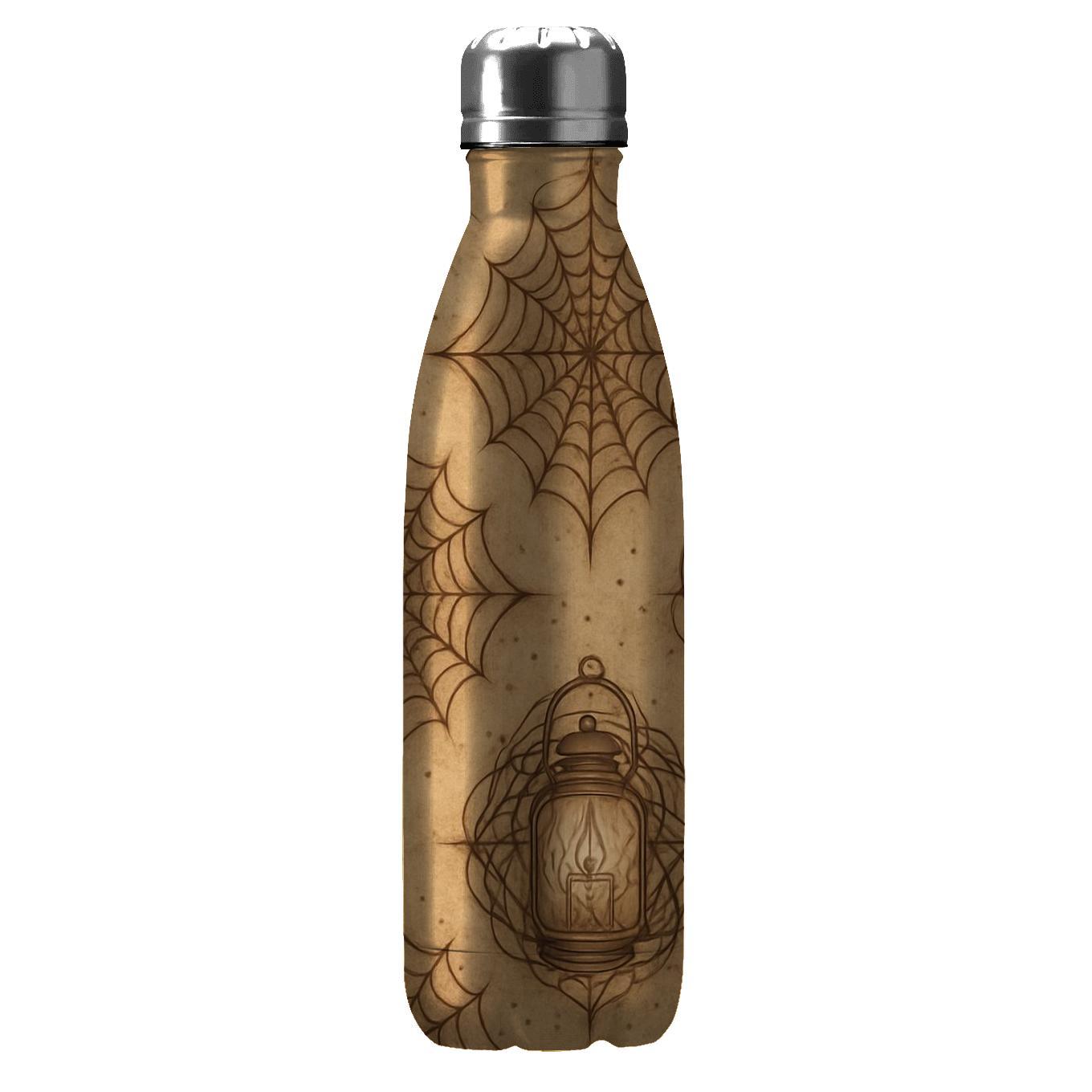 Sepia Parchment Lantern And Cobweb Lattice water bottle cups