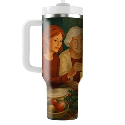 Candles On The Evergreen Table tumblers with lids