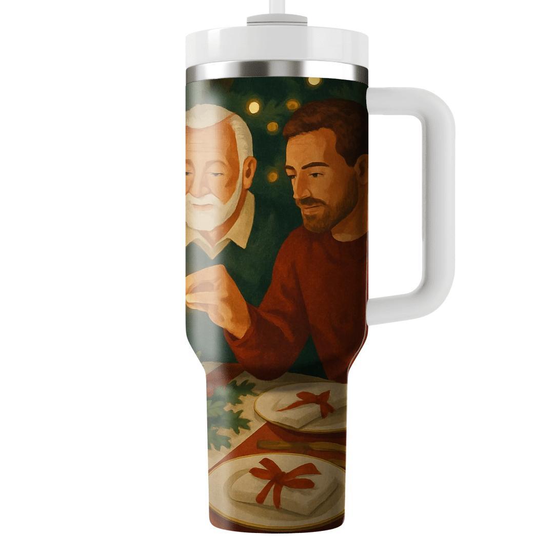 Candles On The Evergreen Table tumblers with lids