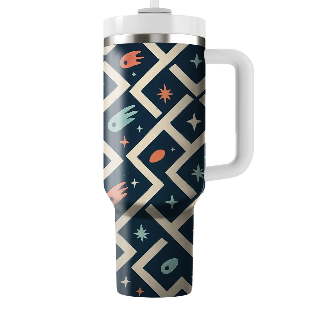Orbiting Comet Chevron Lattice tumblers with lids