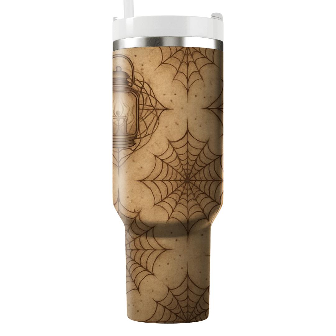 Sepia Parchment Lantern And Cobweb Lattice unique tumblers
