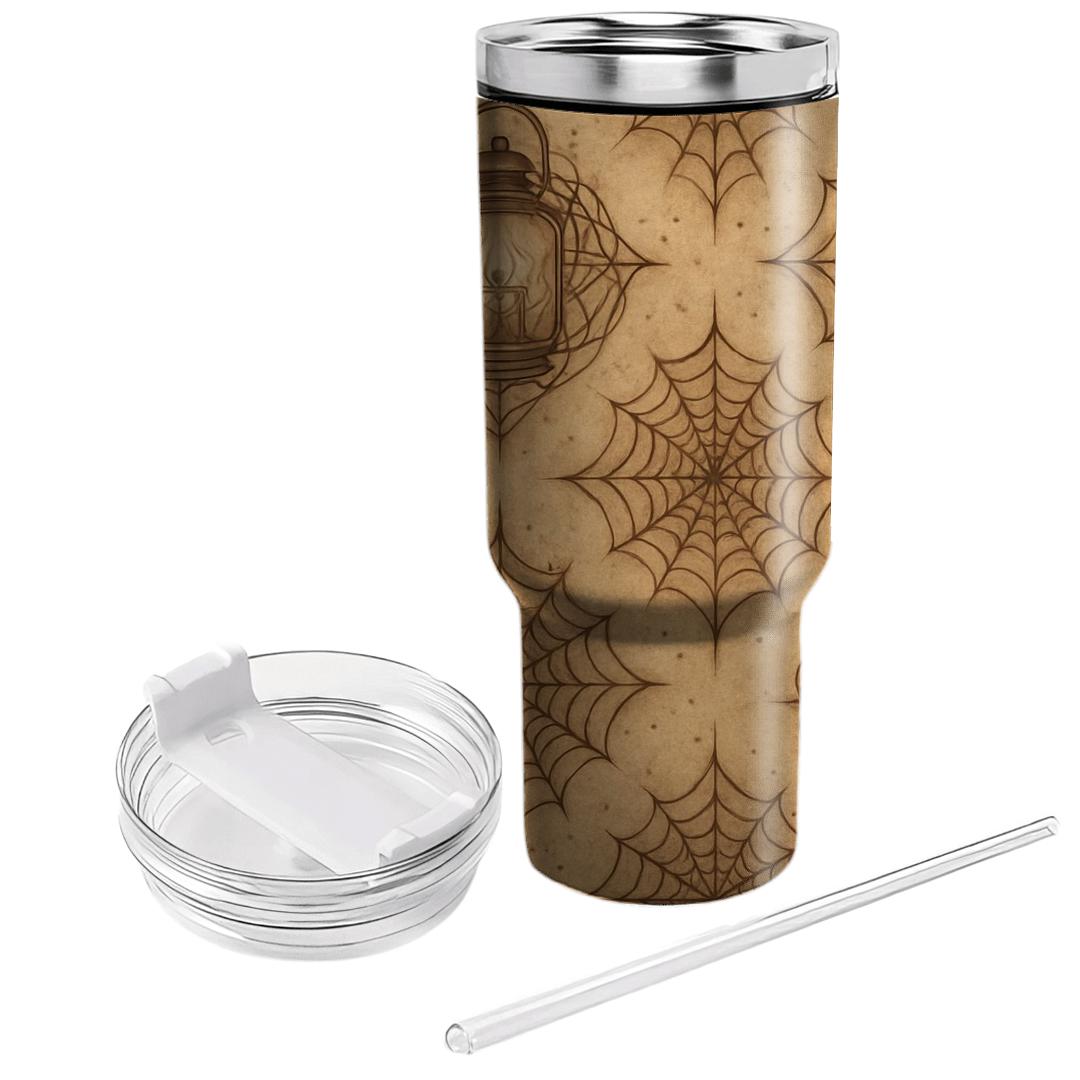 Sepia Parchment Lantern And Cobweb Lattice unique tumblers
