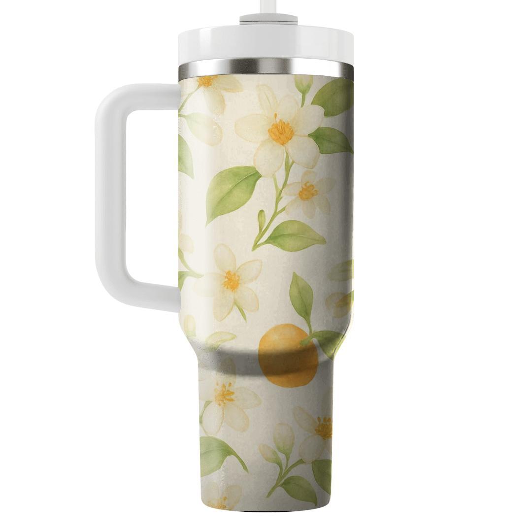 Citrus Blossom Meadow In Soft Watercolor insulated tumblers