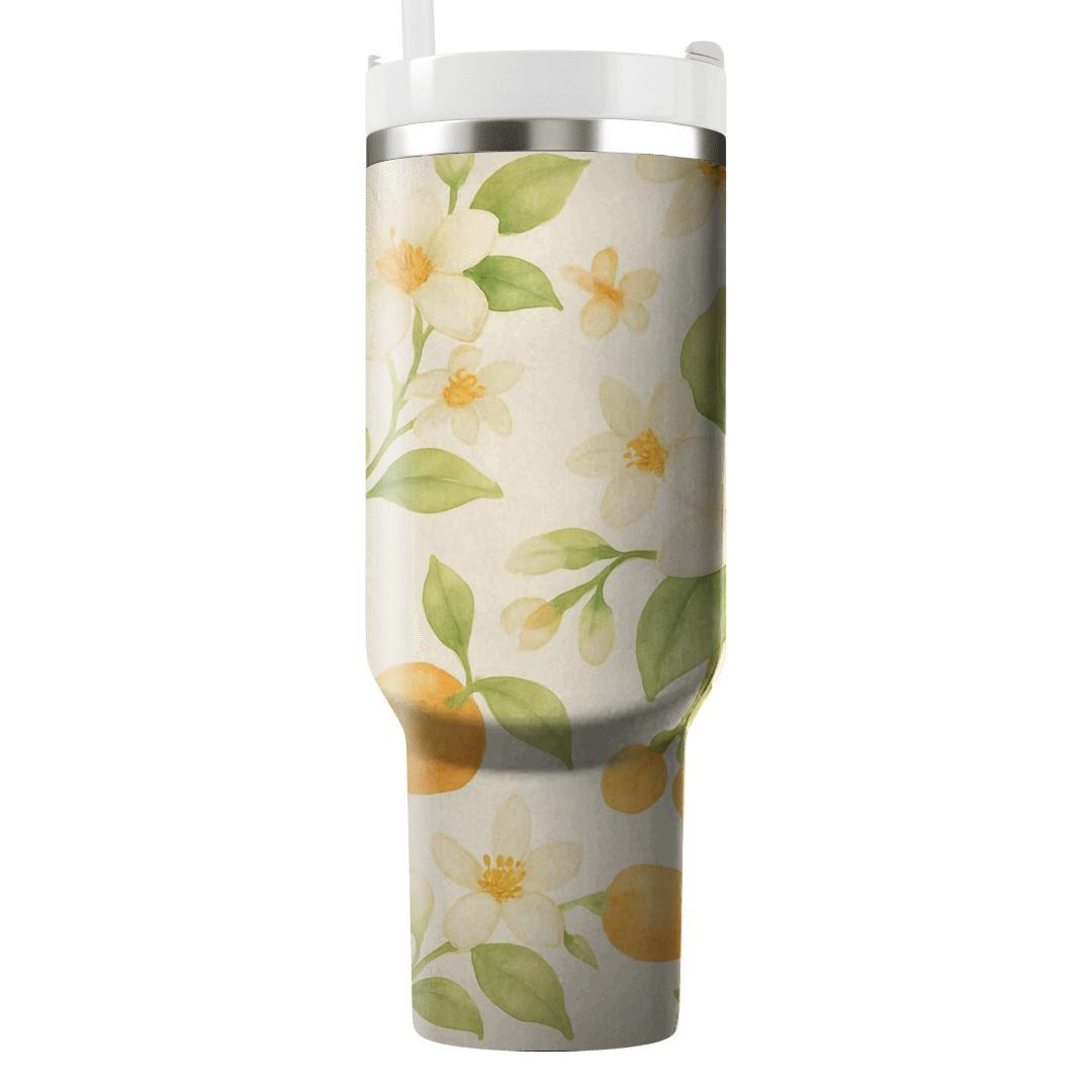 Citrus Blossom Meadow In Soft Watercolor insulated tumblers