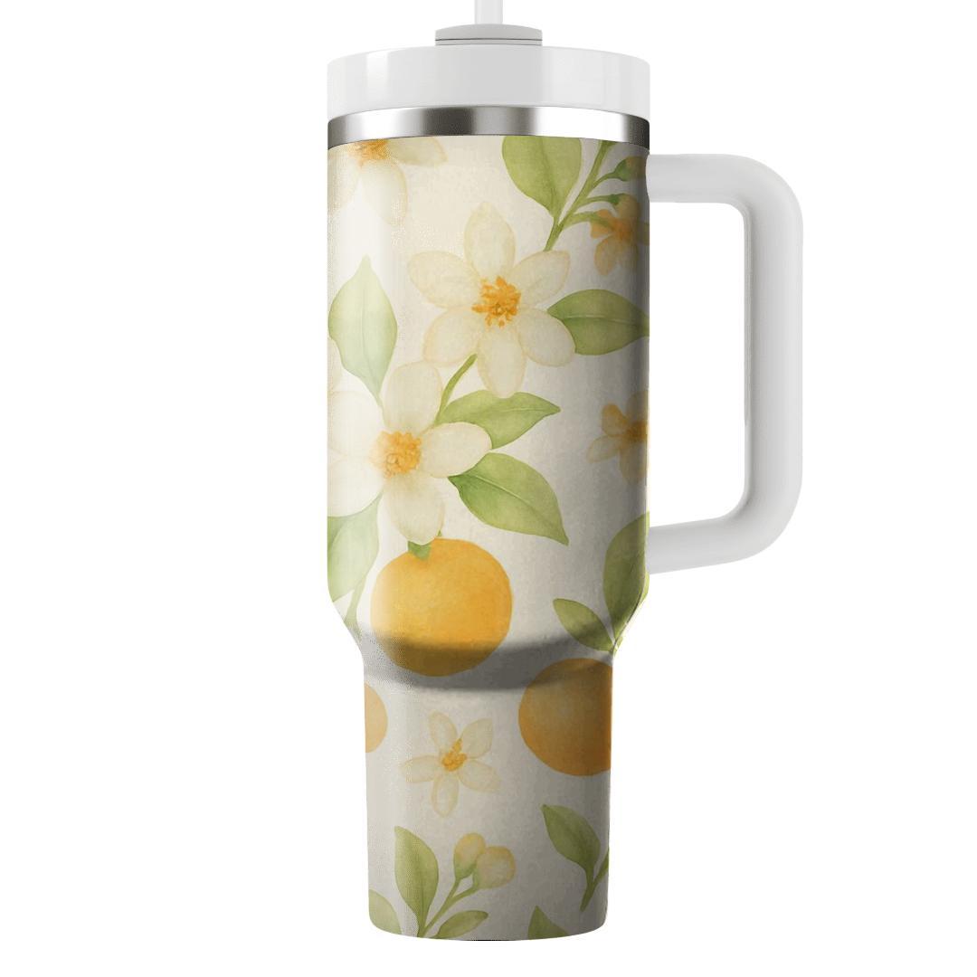 Citrus Blossom Meadow In Soft Watercolor insulated tumblers