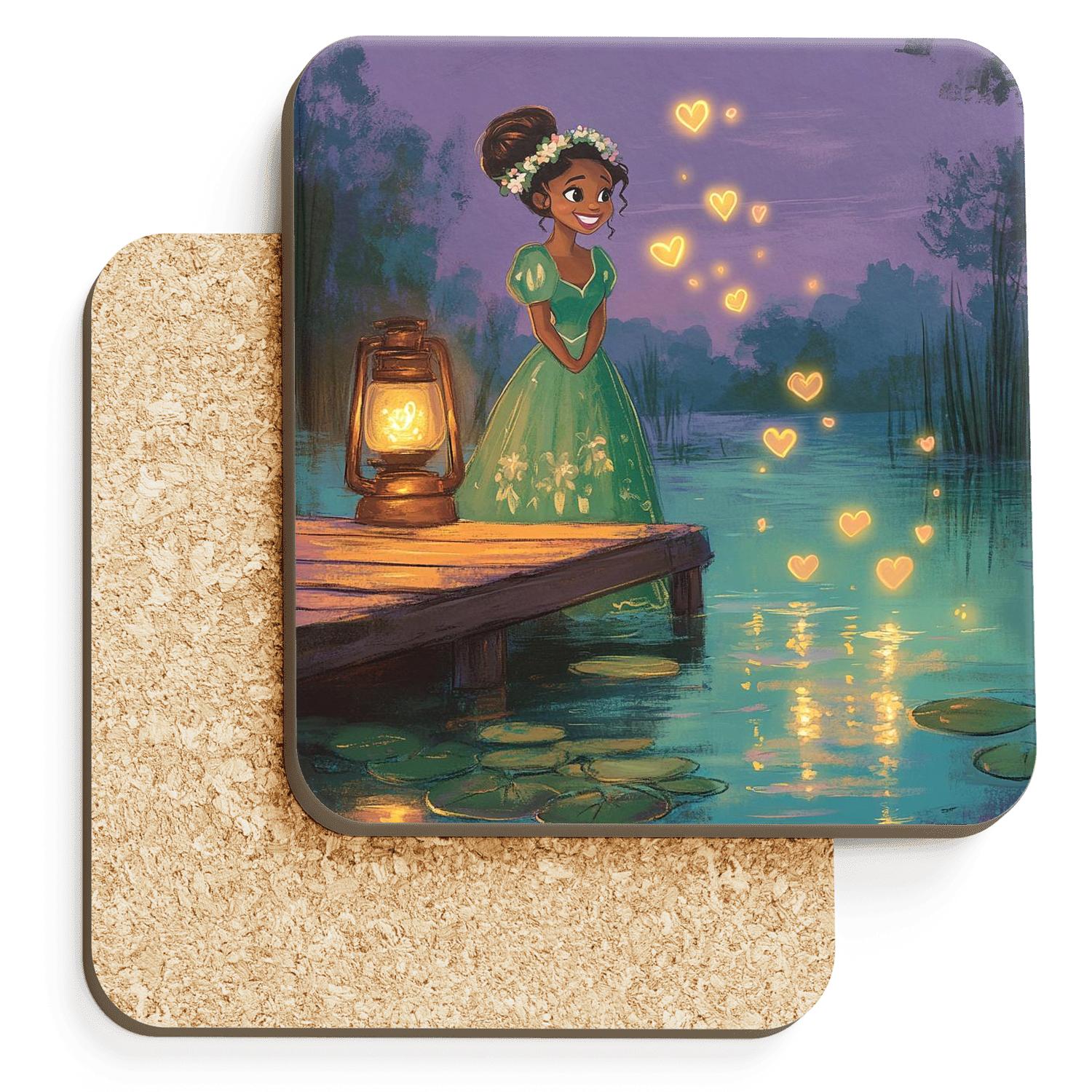 Tiana Bayou Firefly Festival Disney Inspired cork coaster sets