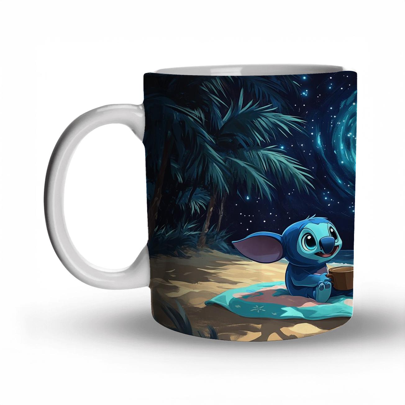 Stitch Cosmic Beach Campout Disney Inspired insulated thermal mugs