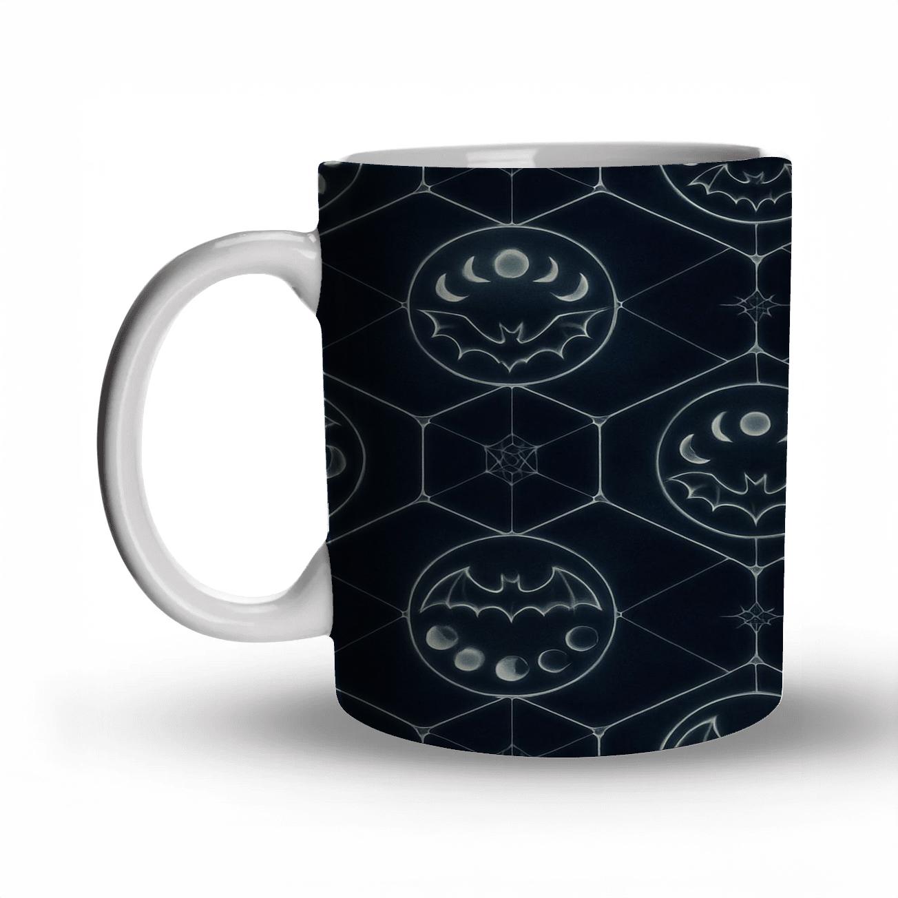 Moon Phase Bat Mandala Lattice decorative mug sets