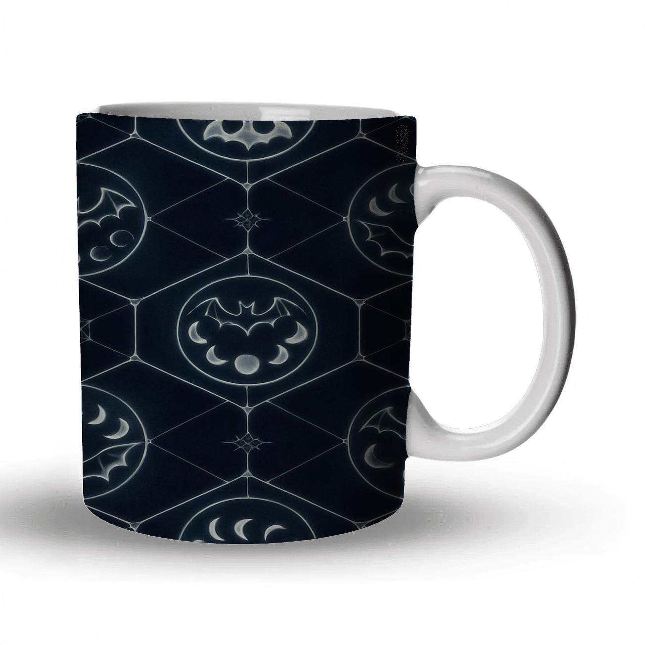 Moon Phase Bat Mandala Lattice decorative mug sets