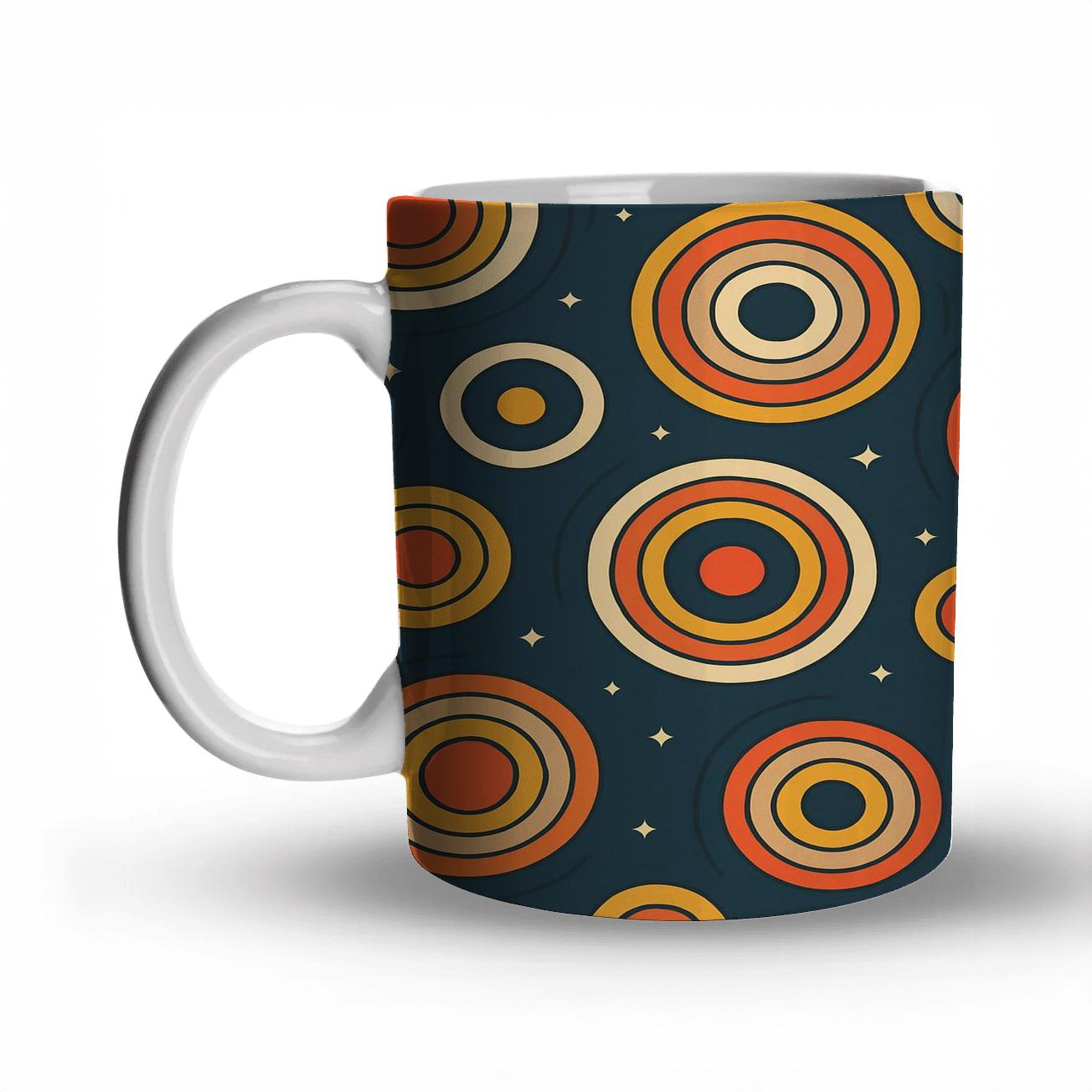Vinyl Record Orbit Rings ceramic coffee mugs