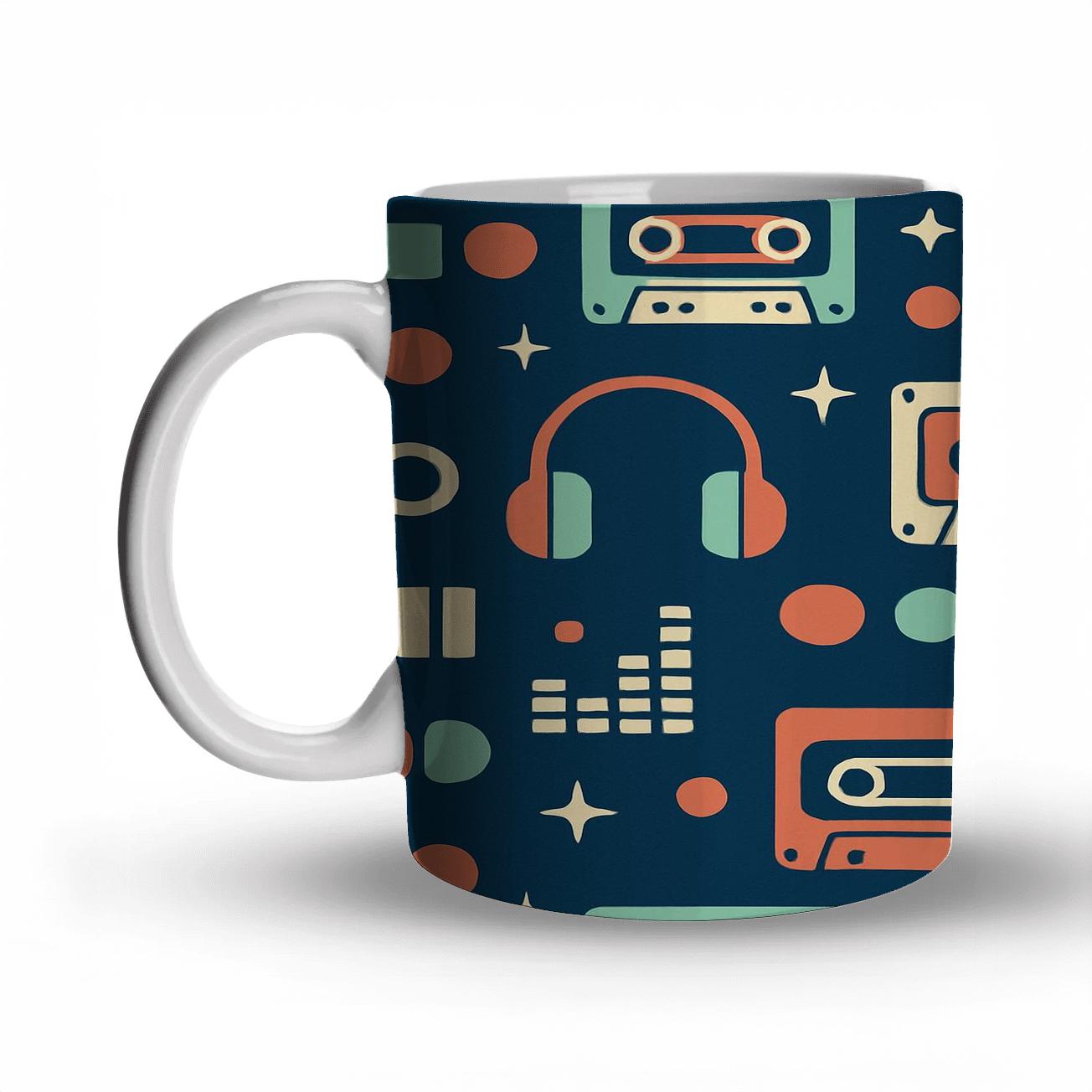 Cassette Deck Minimal Icons premium drinkware mugs