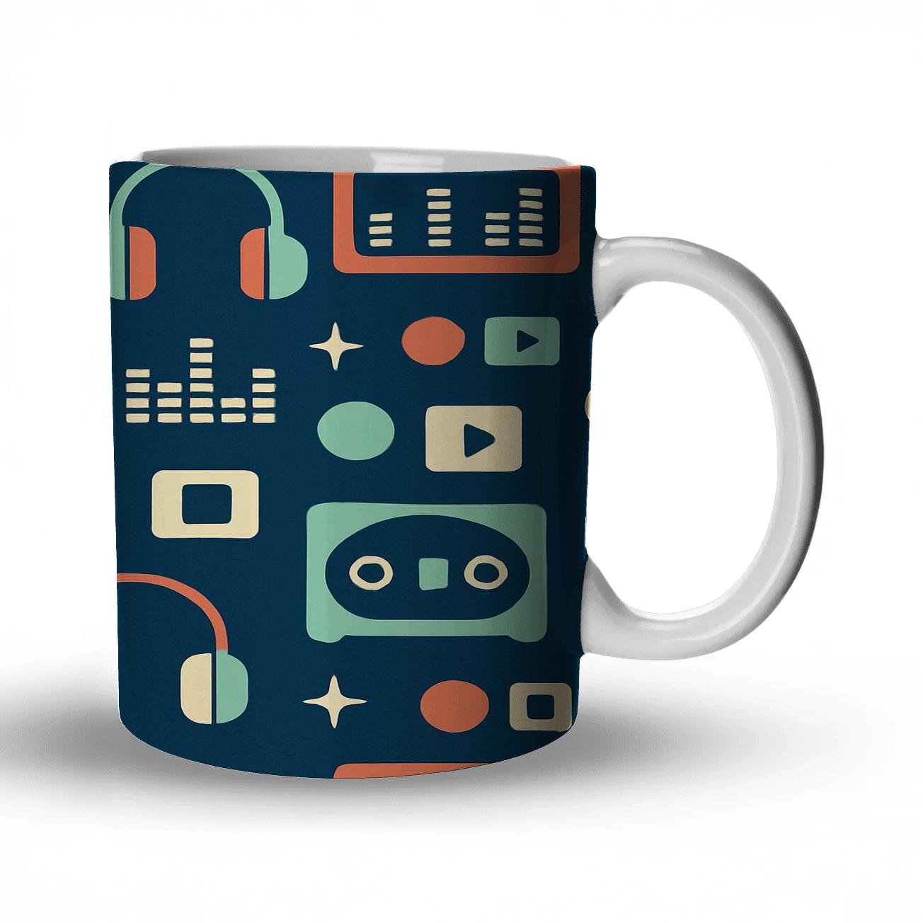 Cassette Deck Minimal Icons premium drinkware mugs