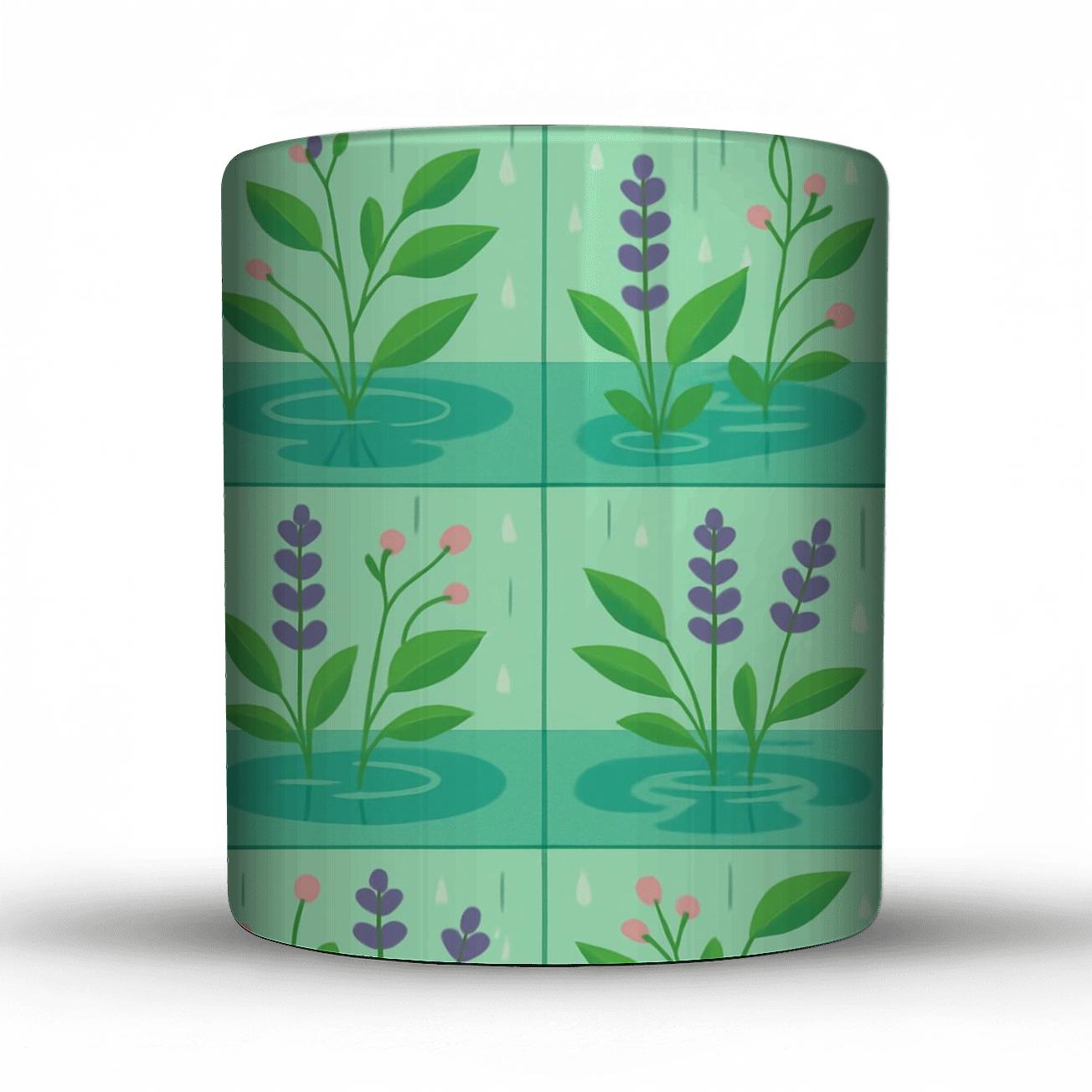 Spring Rain Garden Geometry insulated thermal mugs