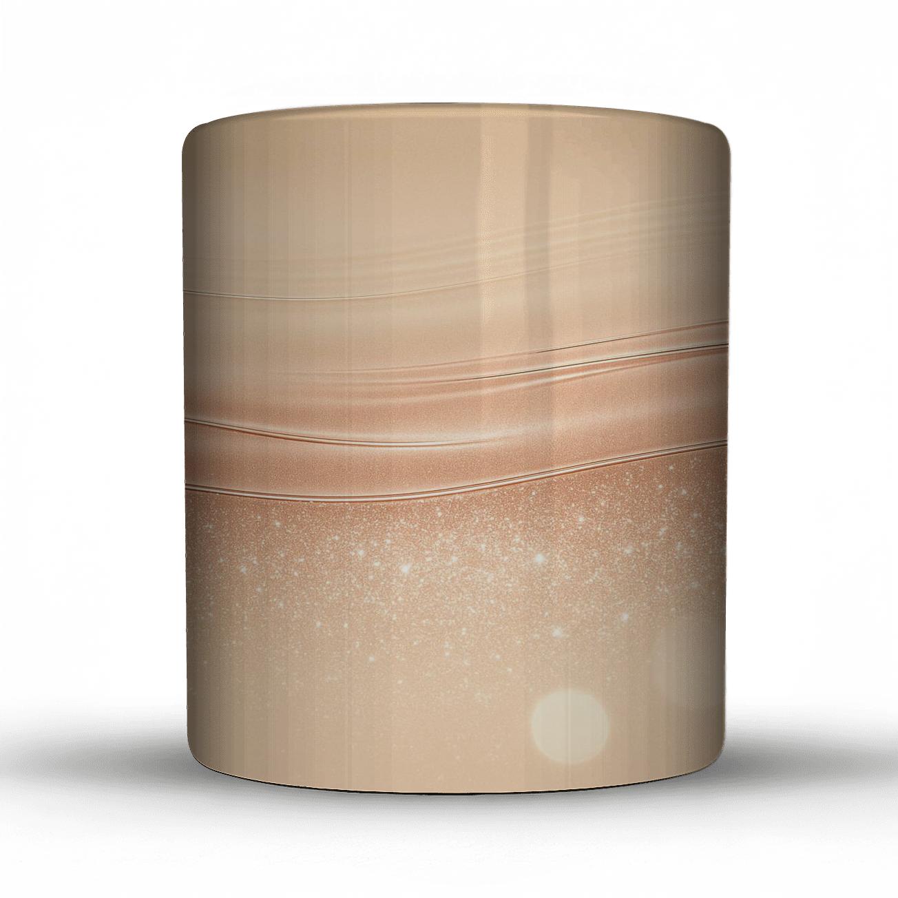Champagne Chrome Glitter Horizon ceramic coffee mugs