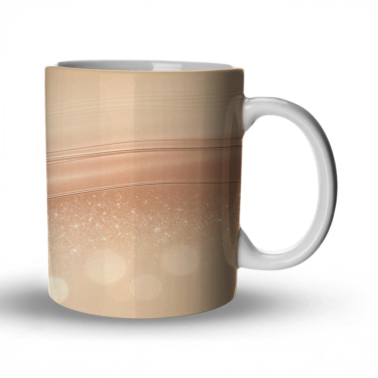 Champagne Chrome Glitter Horizon ceramic coffee mugs