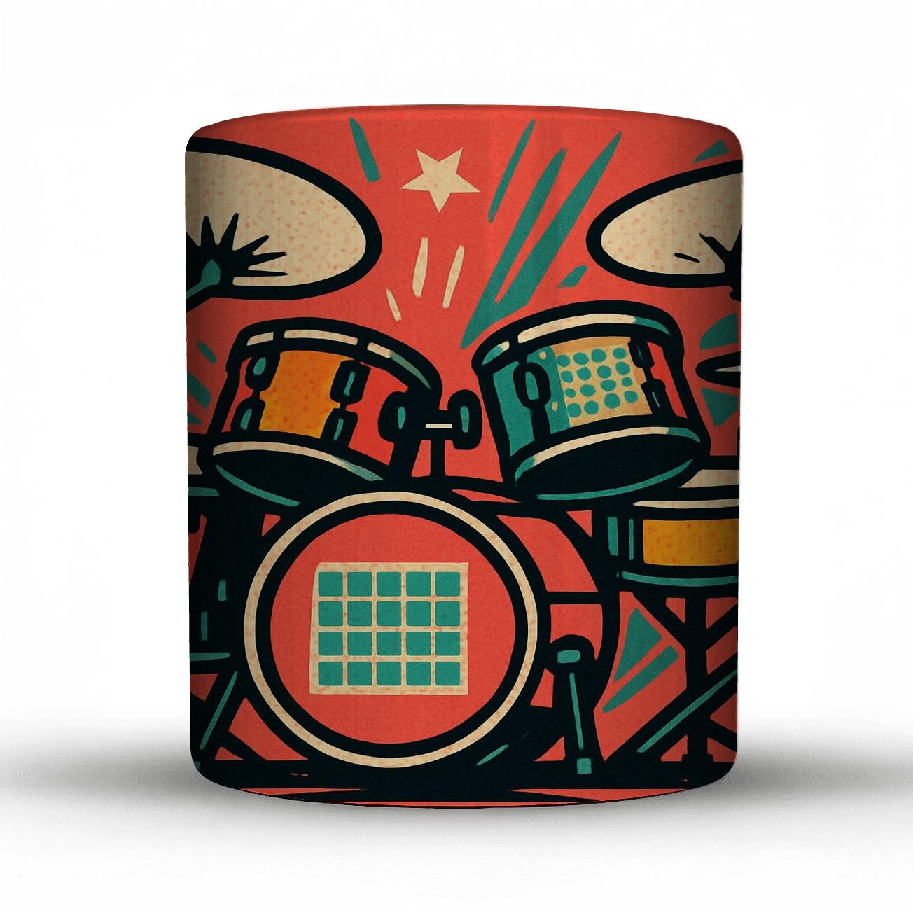 Pop Art Drum Kit Sticker Collage gift mugs for occasions