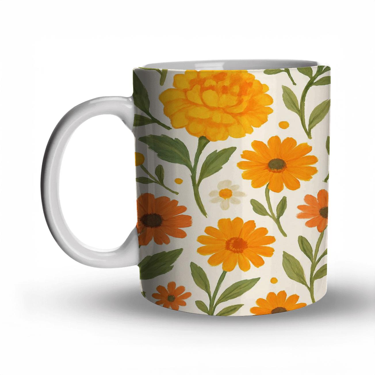 Citrus Marigold Market Scatter personalized mugs