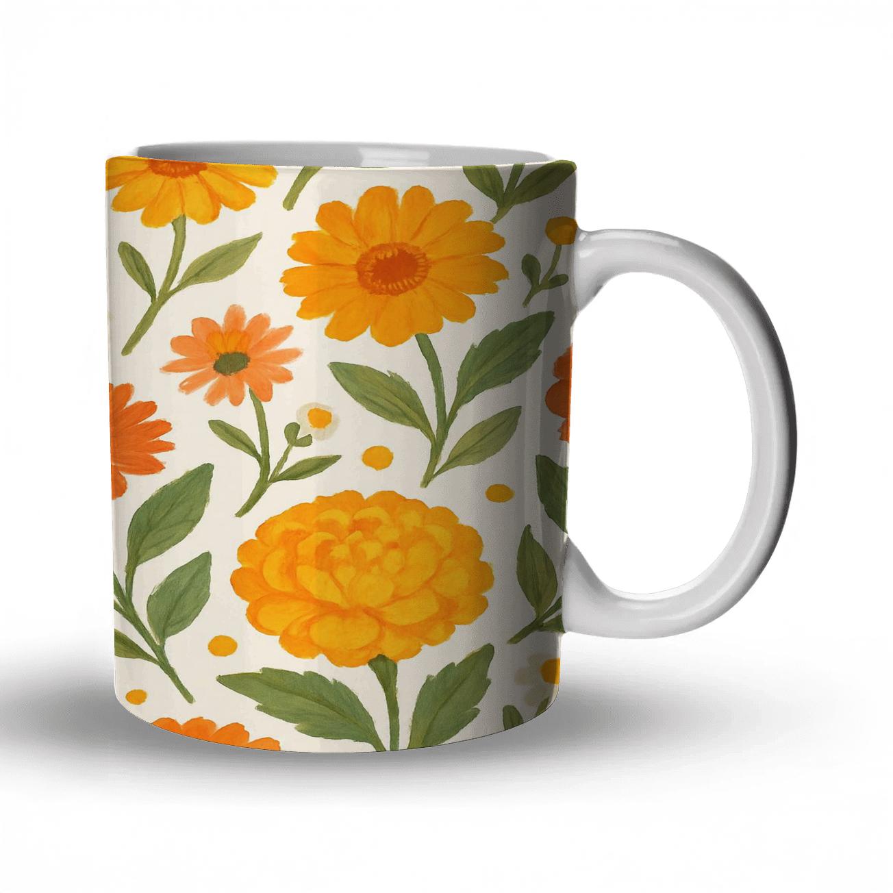 Citrus Marigold Market Scatter personalized mugs