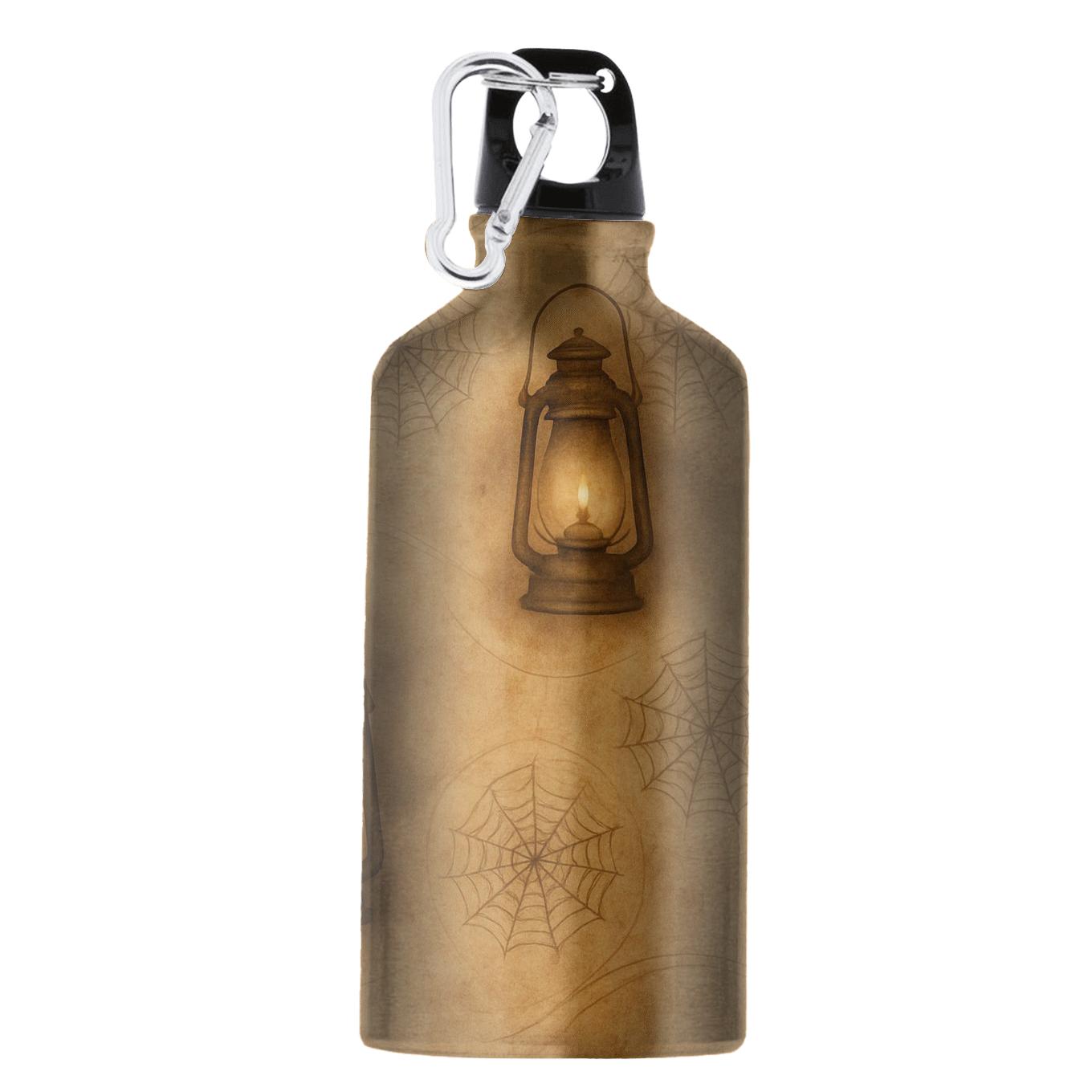 Sepia Lantern And Cobweb Parchment Collage Tile custom sports bottles