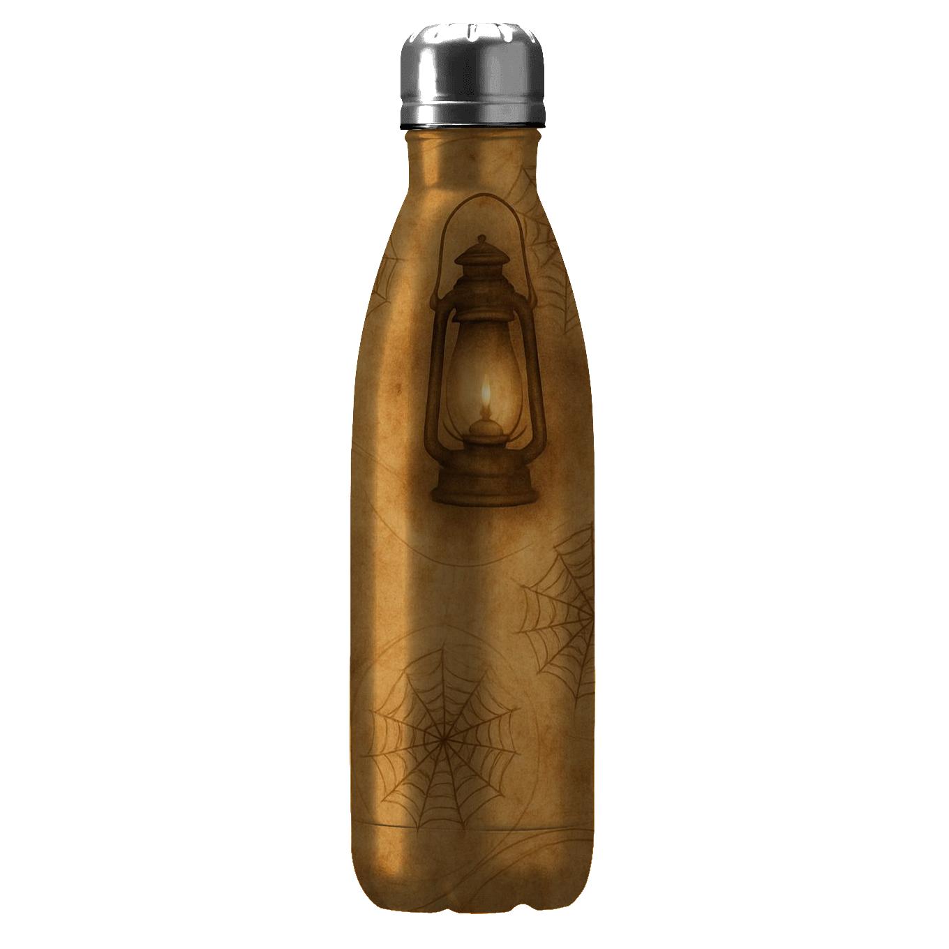 Sepia Lantern And Cobweb Parchment Collage Tile personalized water bottles