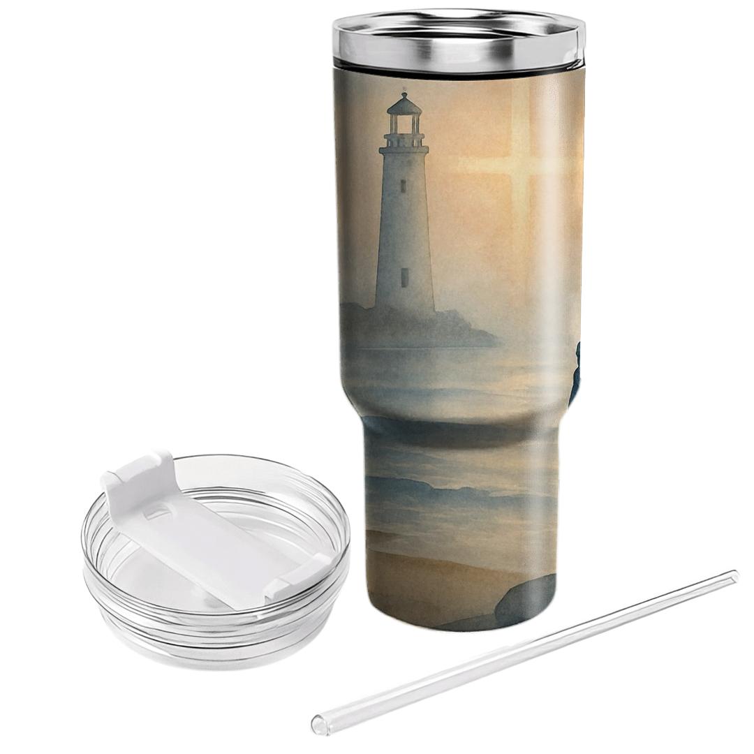 Lighthouse Prayer At Dawn insulated tumblers