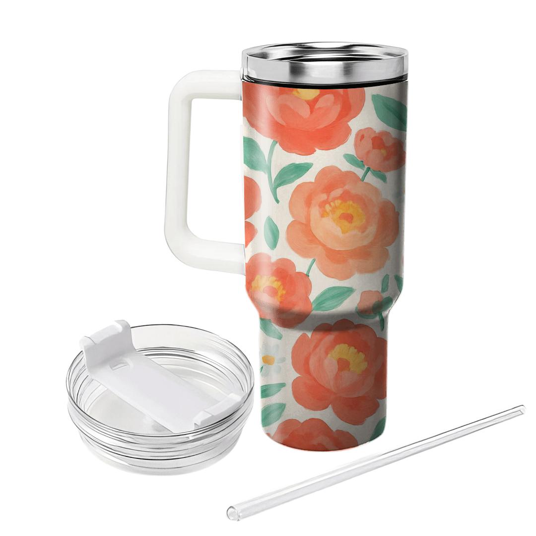Citrus Peony Picnic Scatter travel tumblers