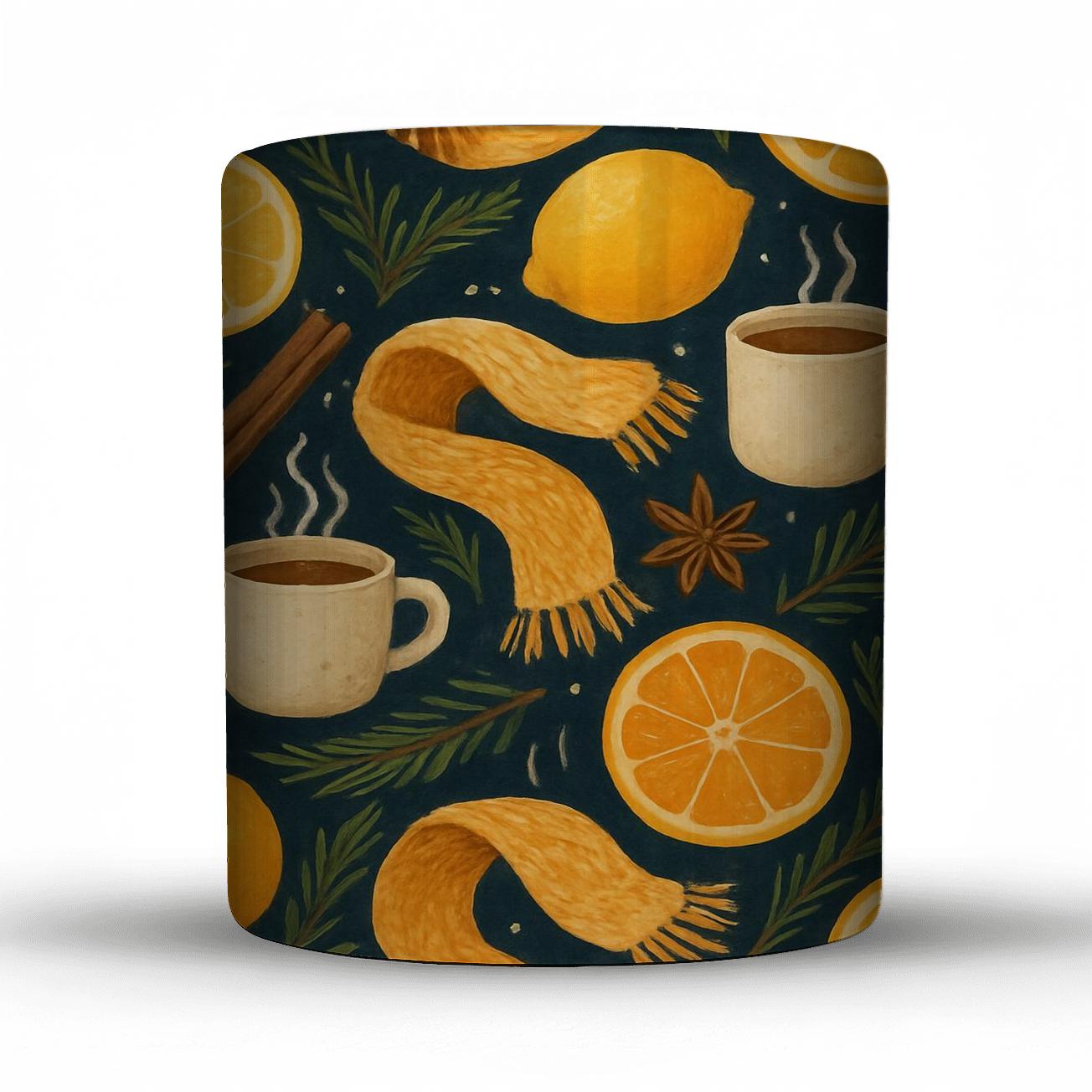 Winter Citrus Hearth Pattern gift mugs for occasions