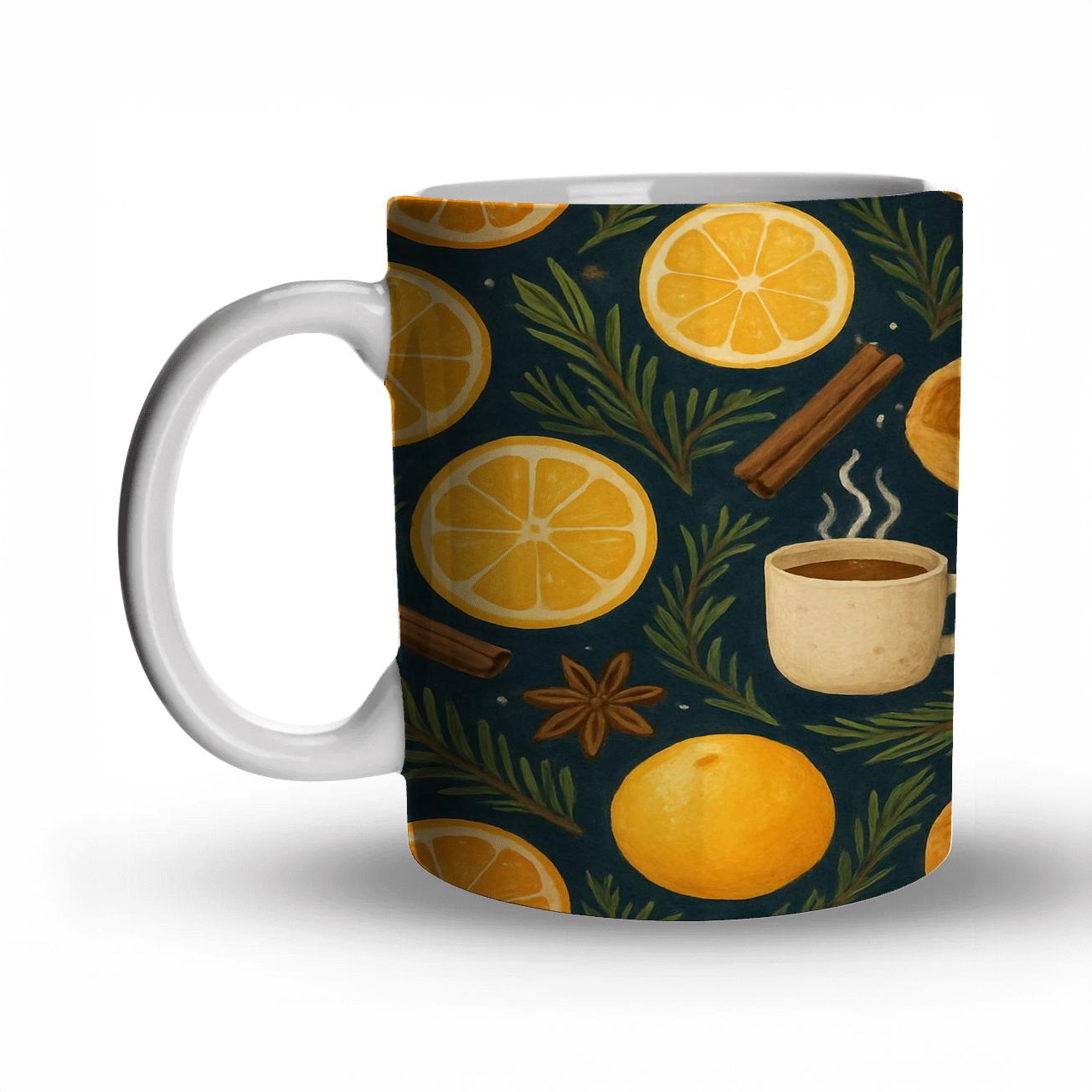 Winter Citrus Hearth Pattern gift mugs for occasions
